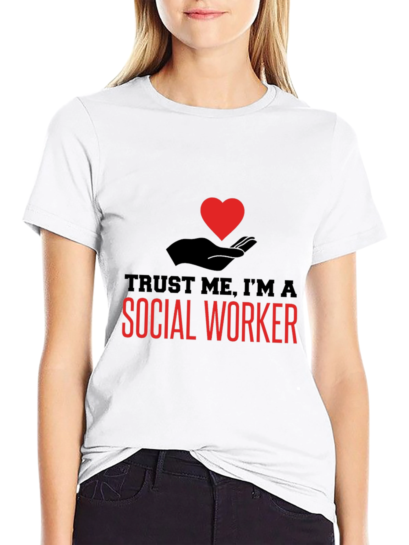 Black Trust Me I'm A Social Worker T-Shirt view 9