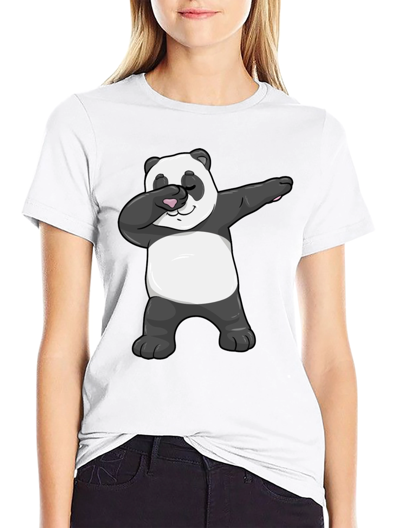 Black Dabbing Panda Graphic Tee - Men's Black T-Shirt view 9