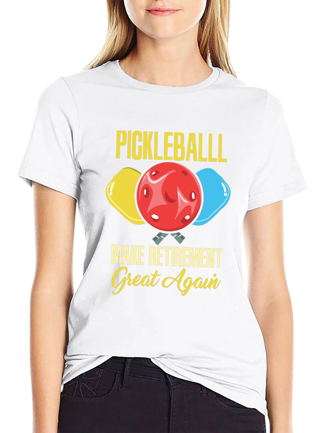 Black Pickleball Retirement T-Shirt view 9