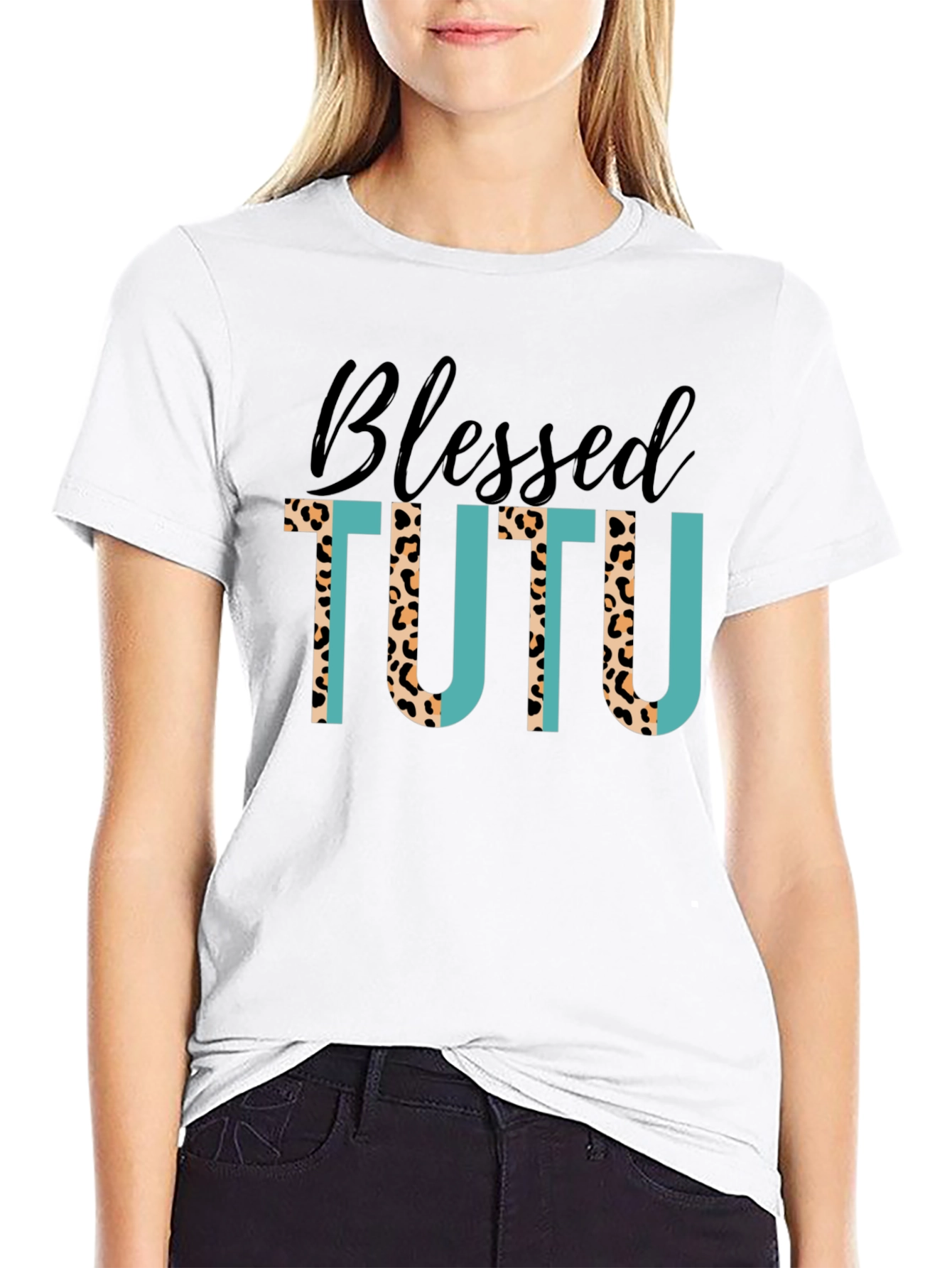 Black Blessed Tutu T-Shirt: Stylish Graphic Tee view 9
