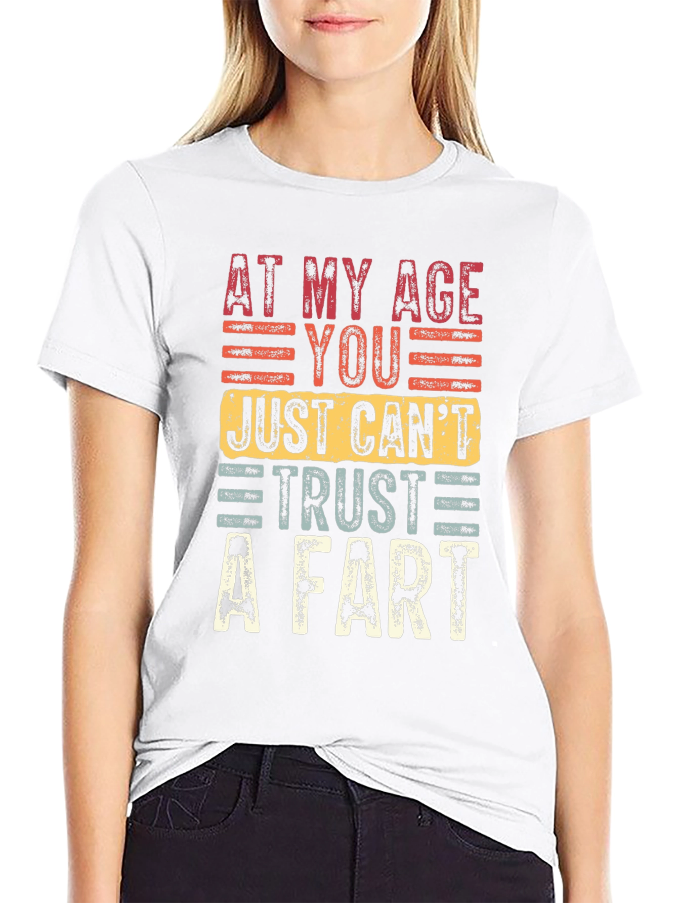 Black Funny Age Humor T-Shirt: At My Age You Just Can't Trust A Fart view 9