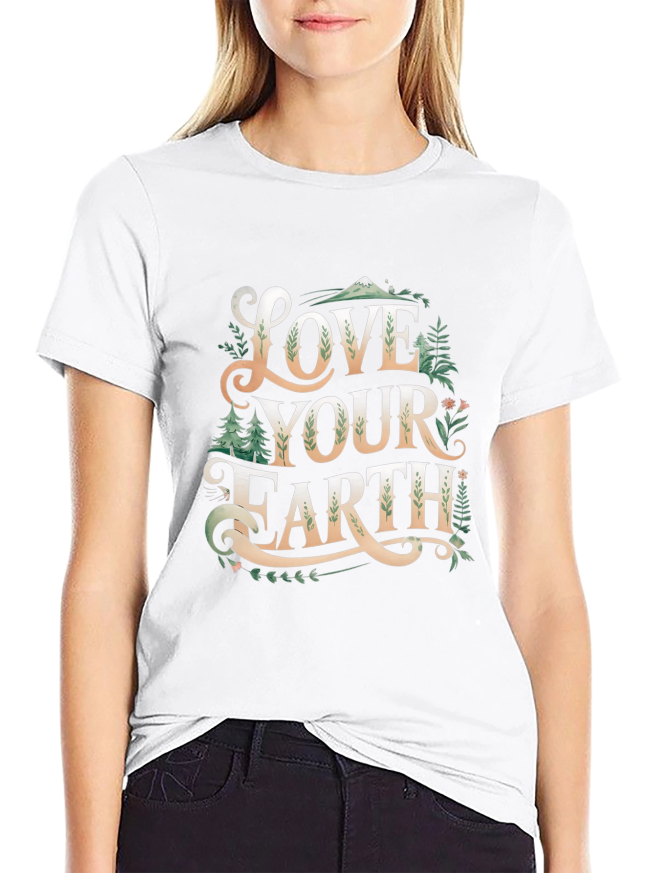 Black Love Your Earth Graphic T-Shirt - Black view 9