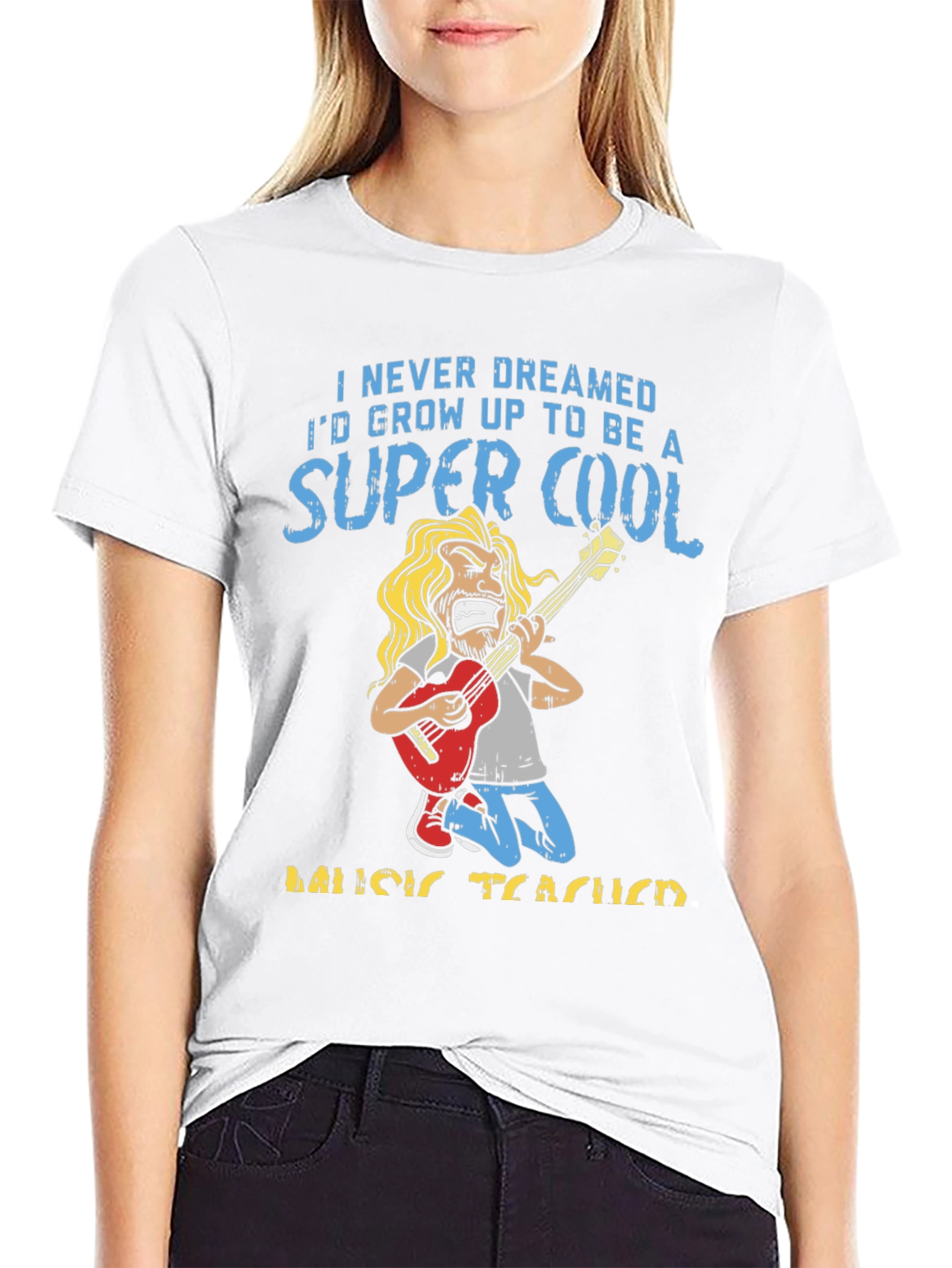 Black Super Cool Music Teacher T-Shirt view 9