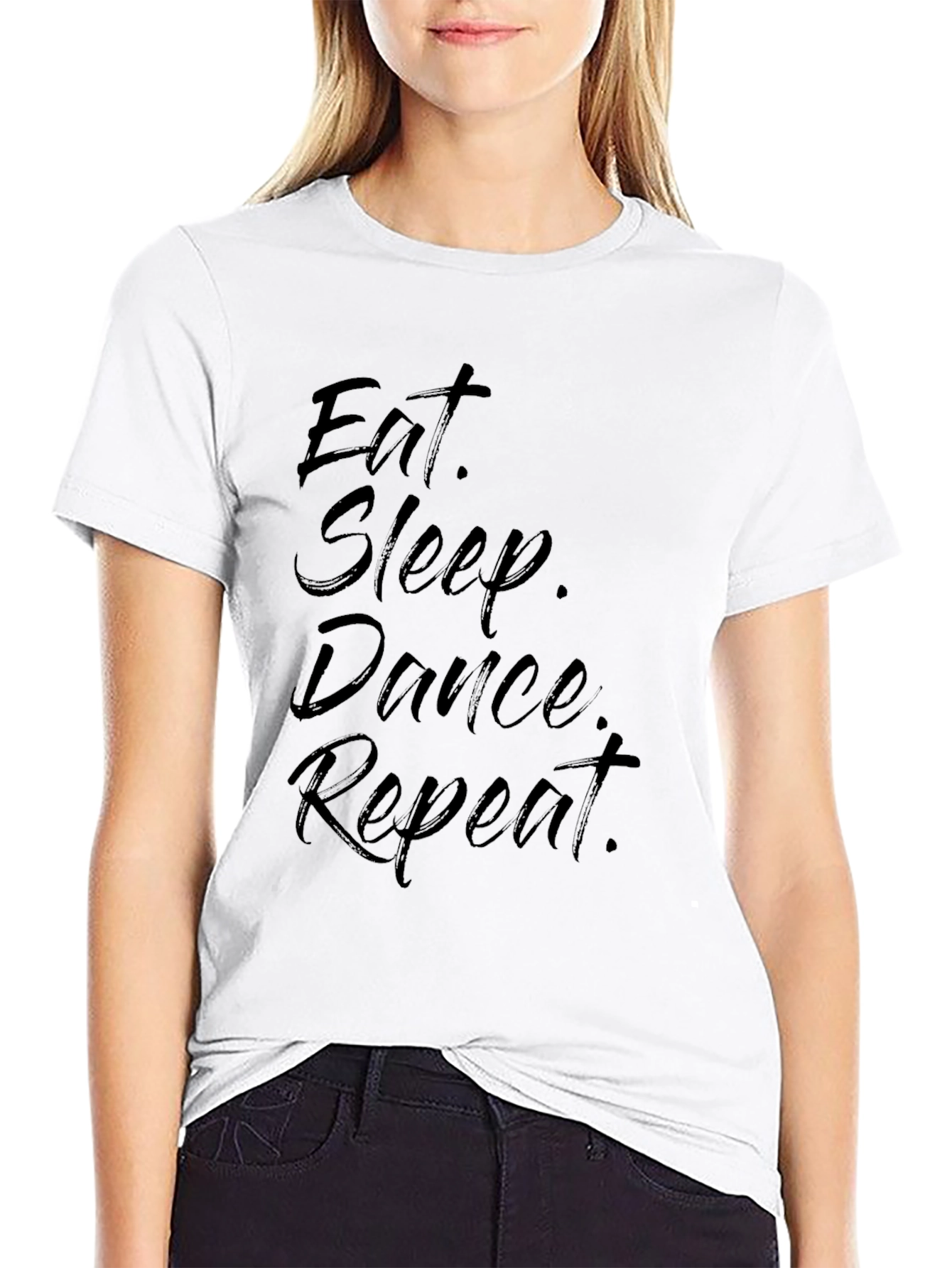 Black Eat Sleep Dance Repeat Graphic Tee view 9