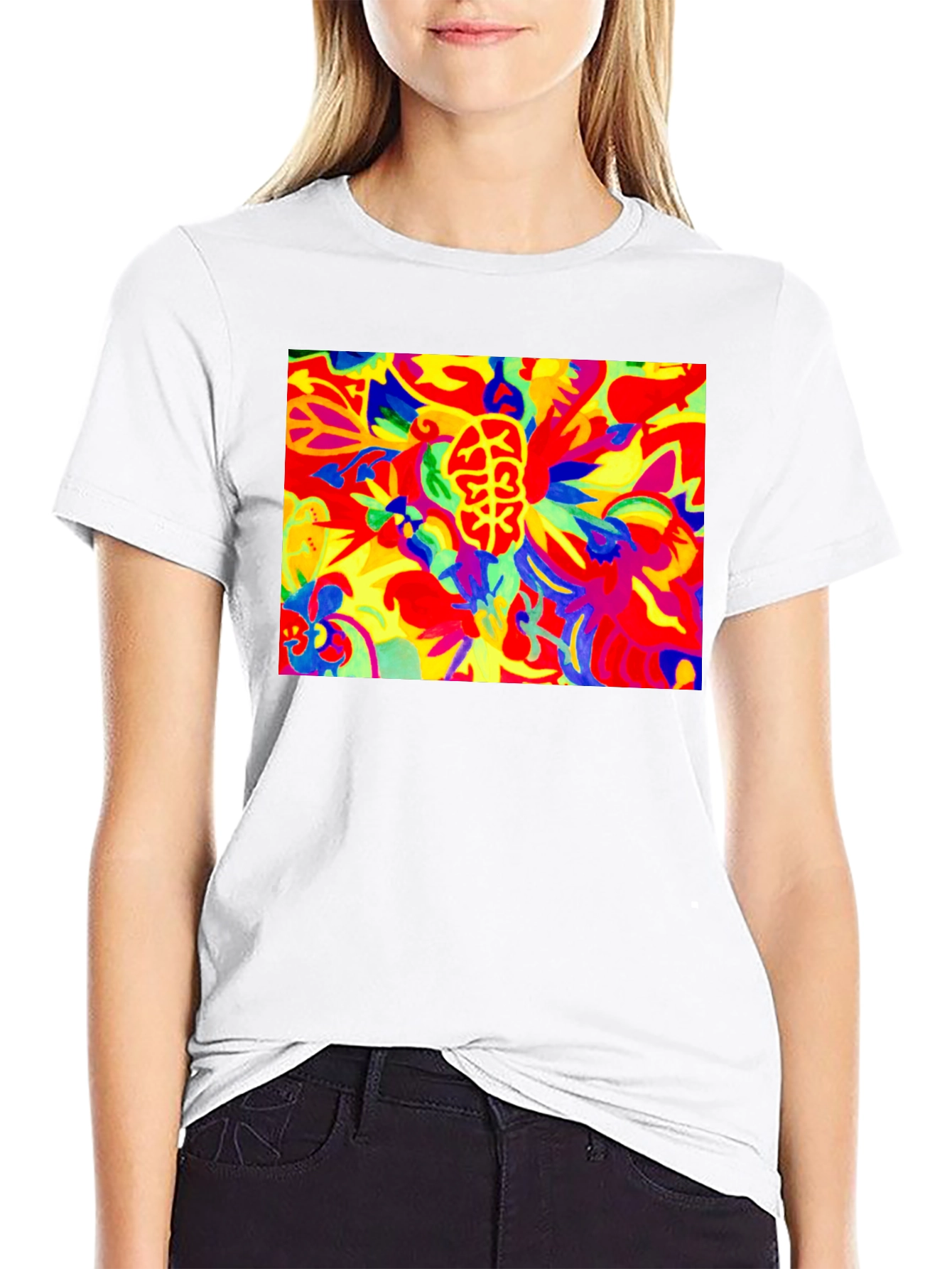 Black Psychedelic Brain Art Black T-Shirt view 9