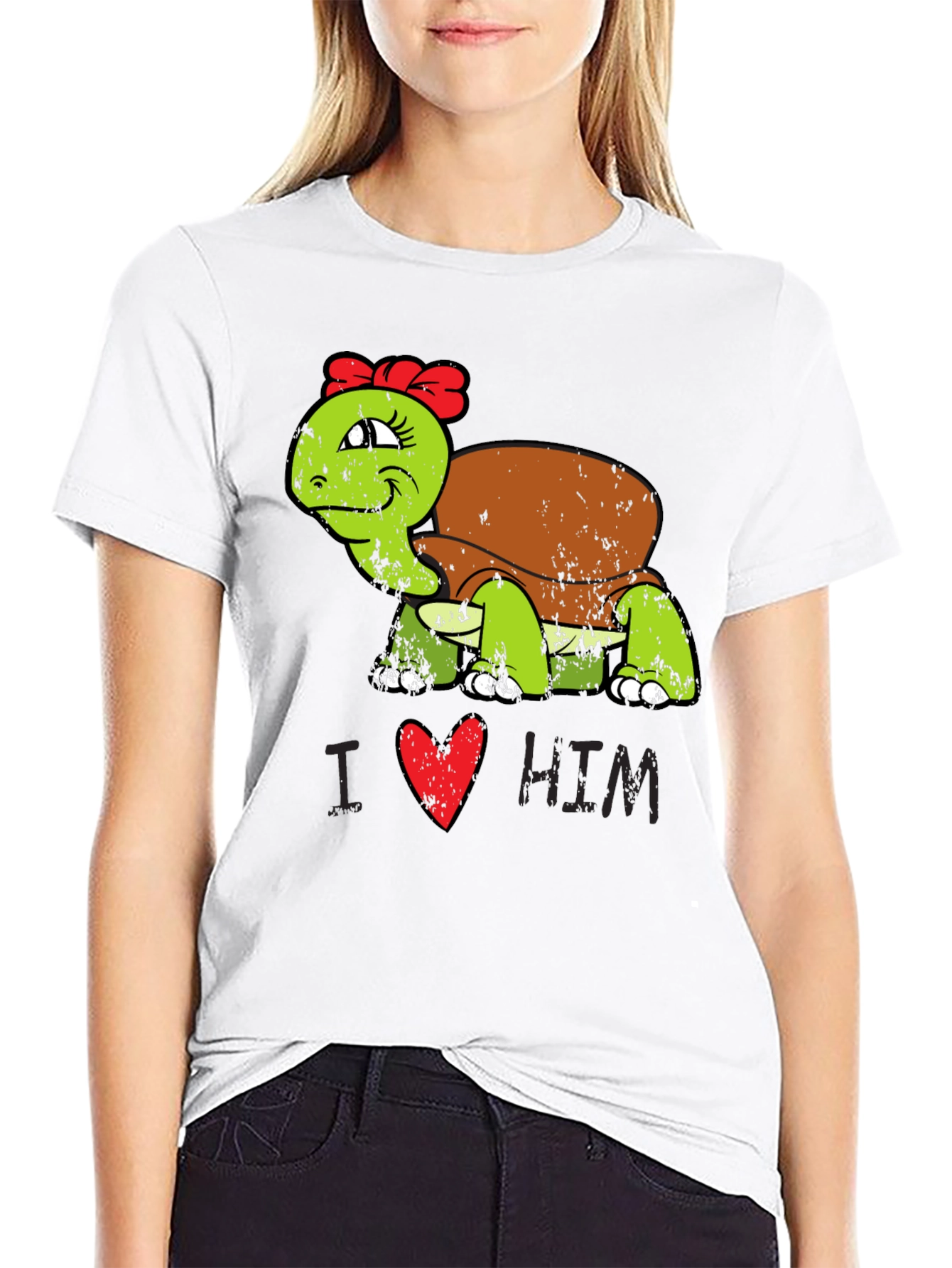 Black I Love Him Turtle T-Shirt view 9
