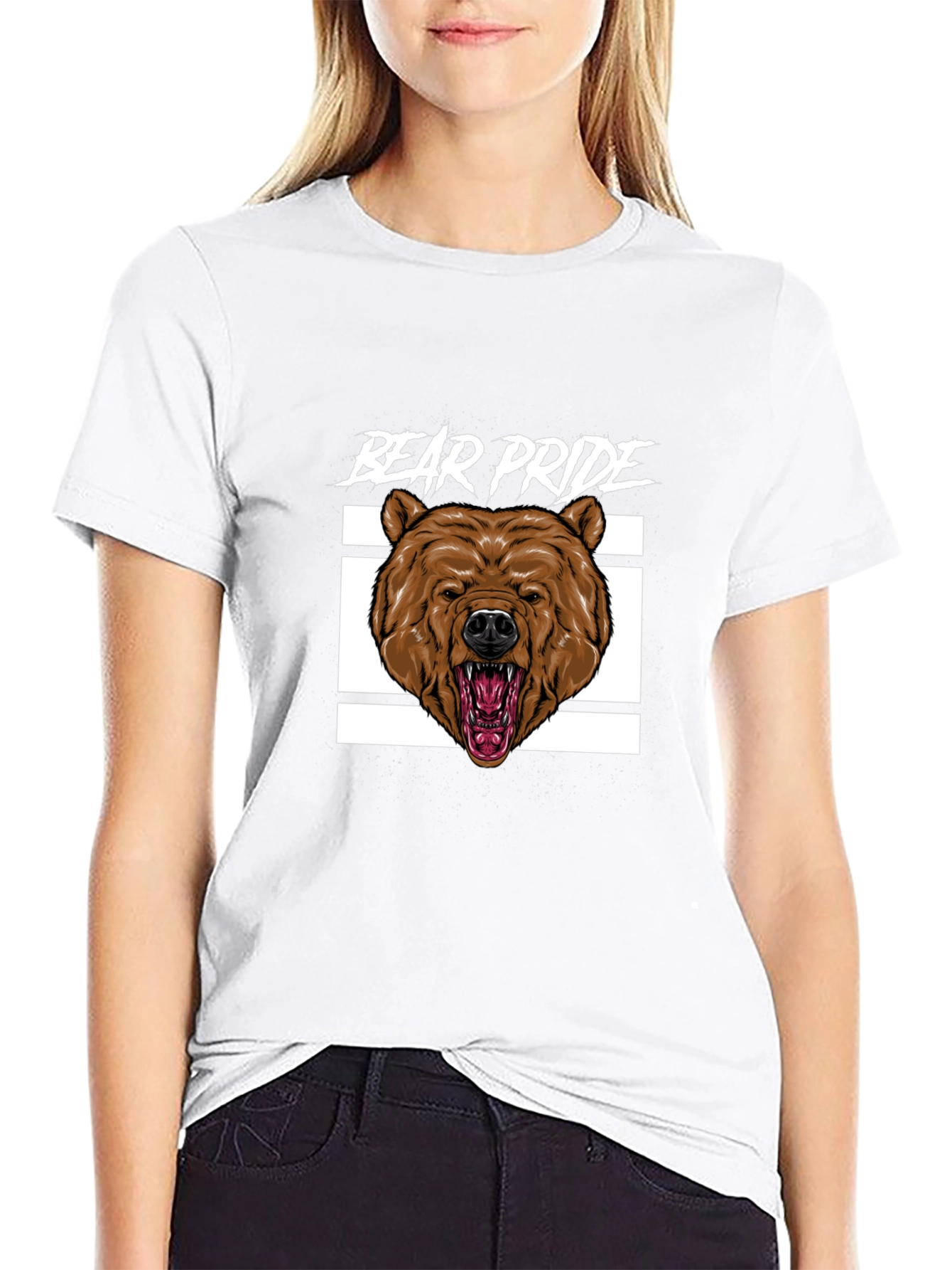 Black Bear Pride Graphic T-Shirt - Bold Animal Print view 9