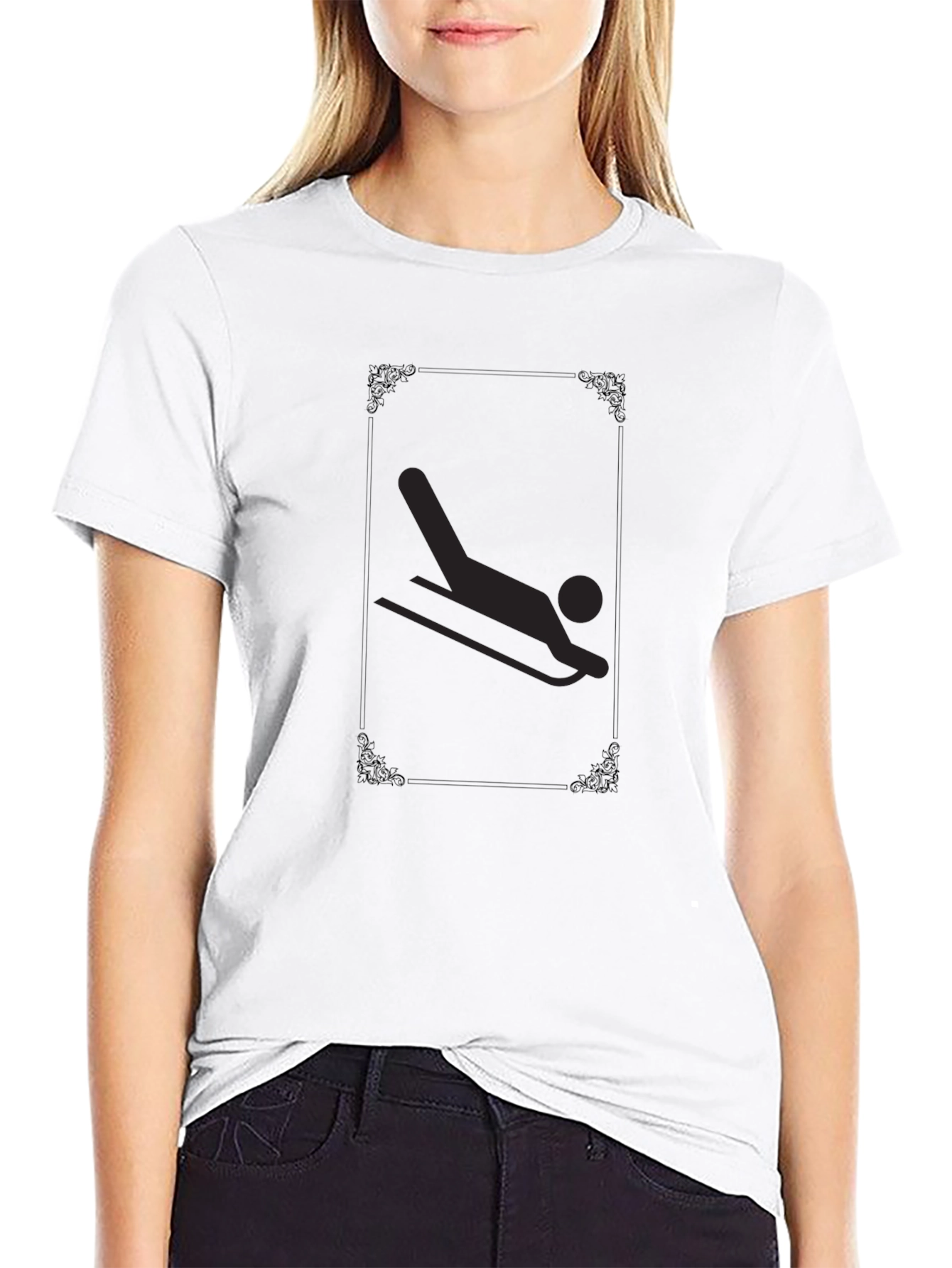 Black Luge Sport Graphic T-Shirt - Black Casual Tee view 9
