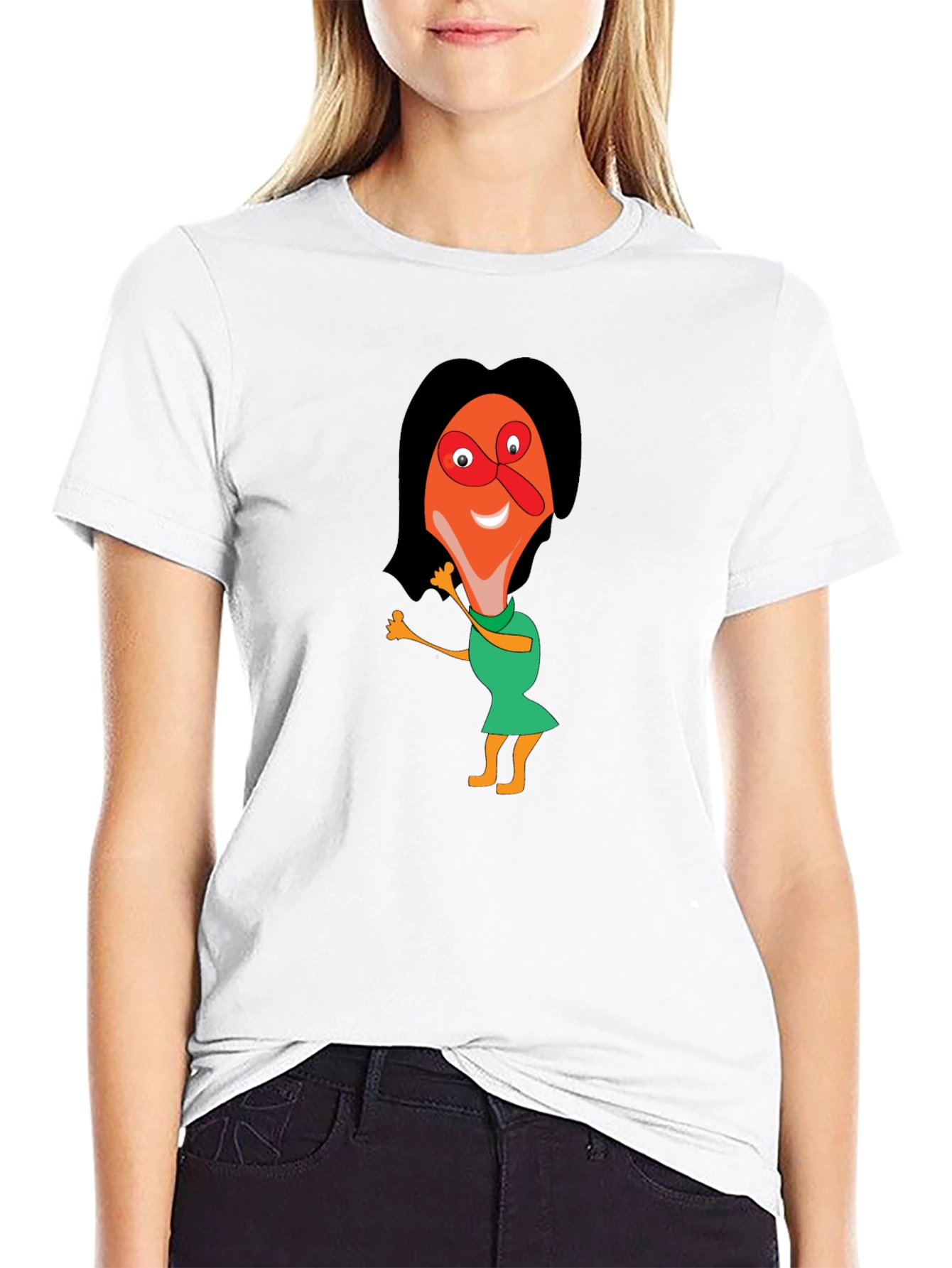 Black Cartoon Graphic Tee - Black Unisex Shirt view 9