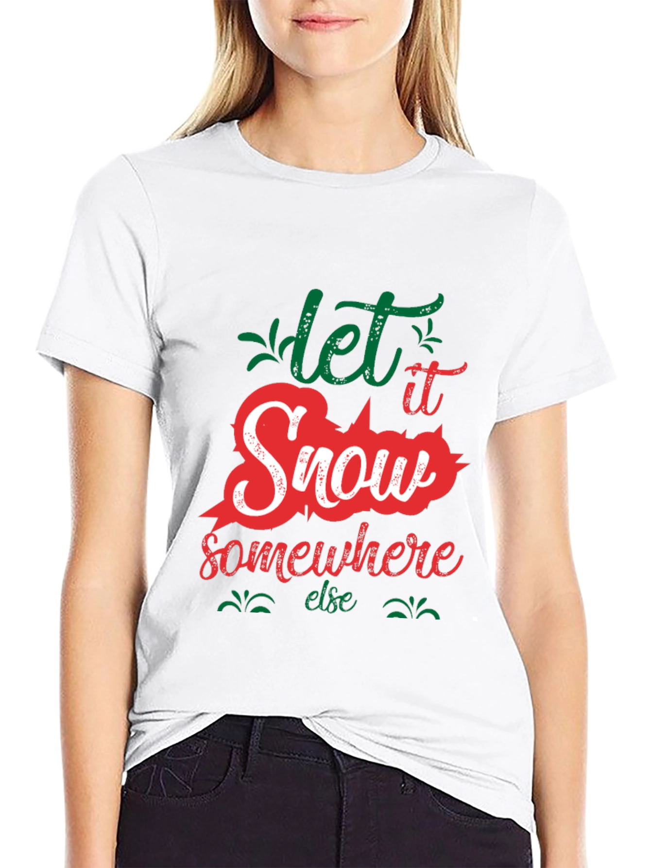 Black Let It Snow Somewhere Else Graphic Tee view 9
