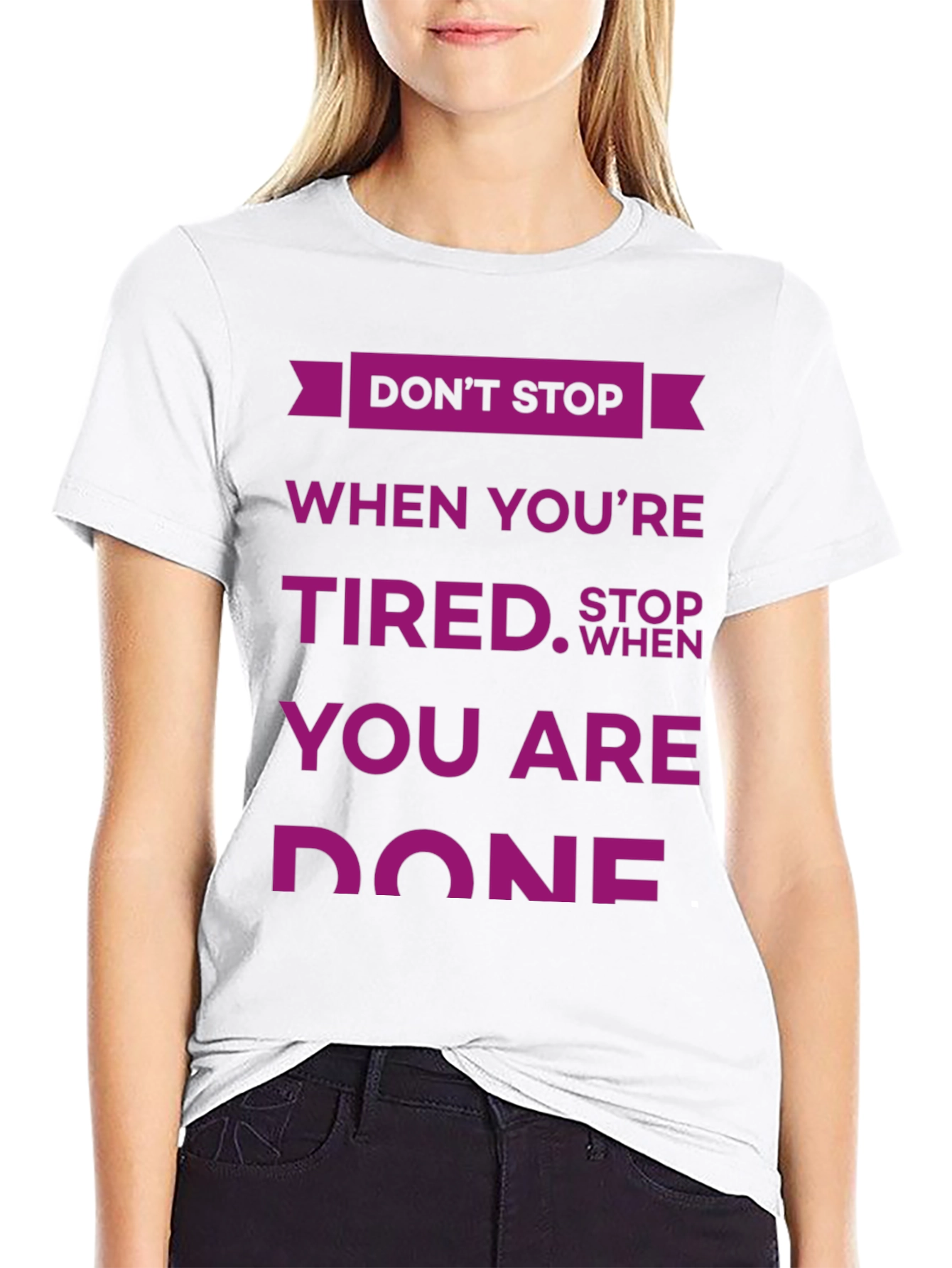 Black Don't Stop T-Shirt: Motivational Quote Design view 9