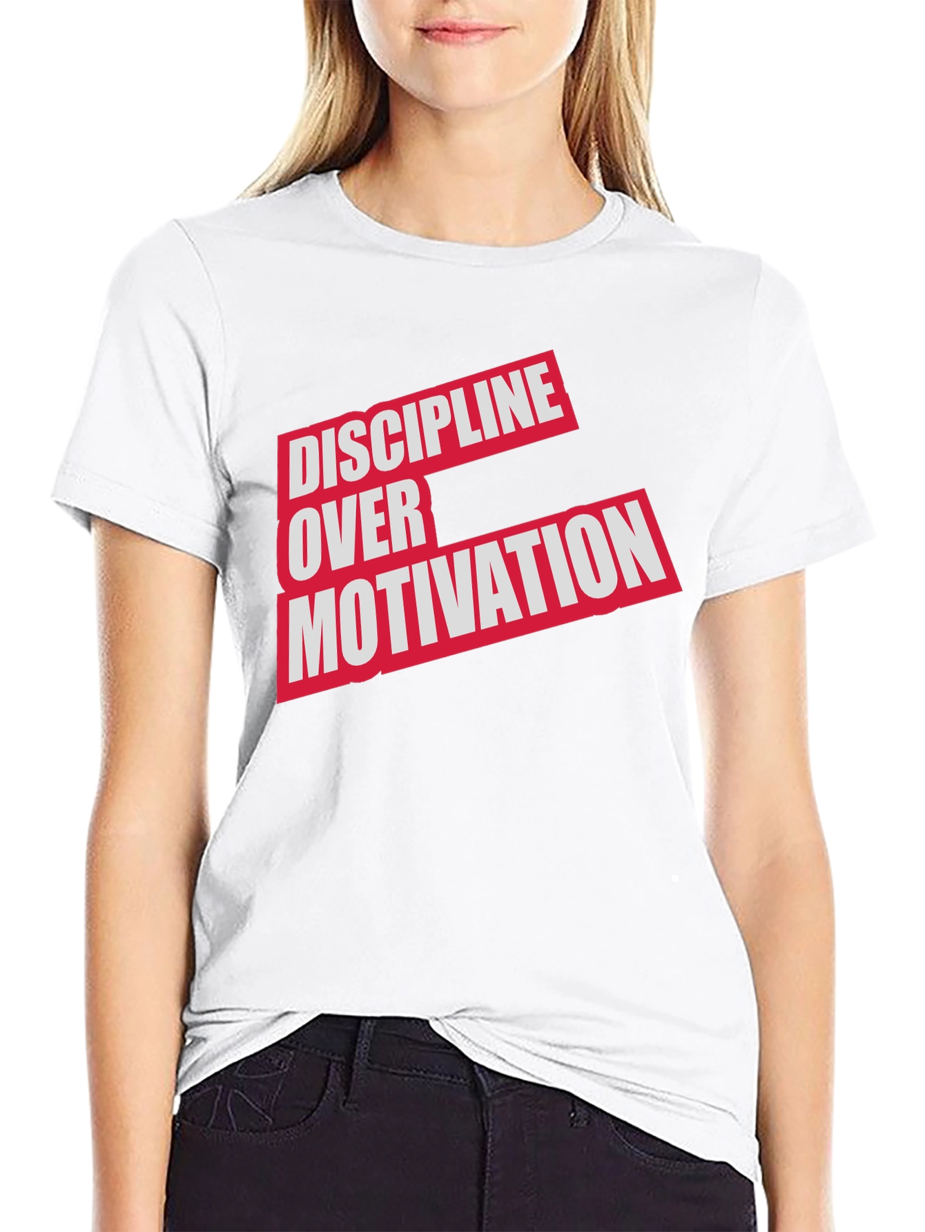 Black Discipline Over Motivation T-Shirt - Black view 9