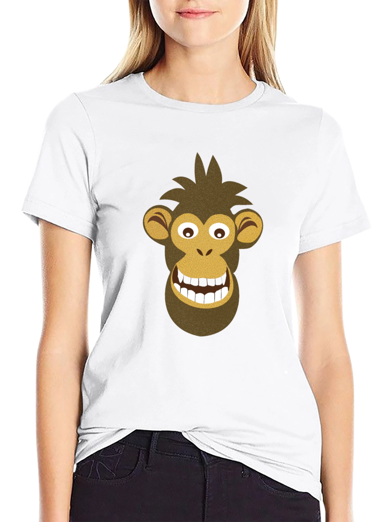Black Funny Monkey Graphic Tee - Black Cotton Shirt view 9
