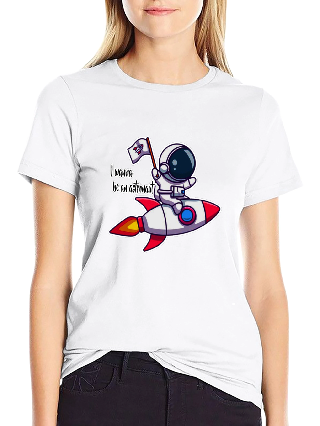 Black Astronaut Rocket T-Shirt - Space Adventure Tee view 9