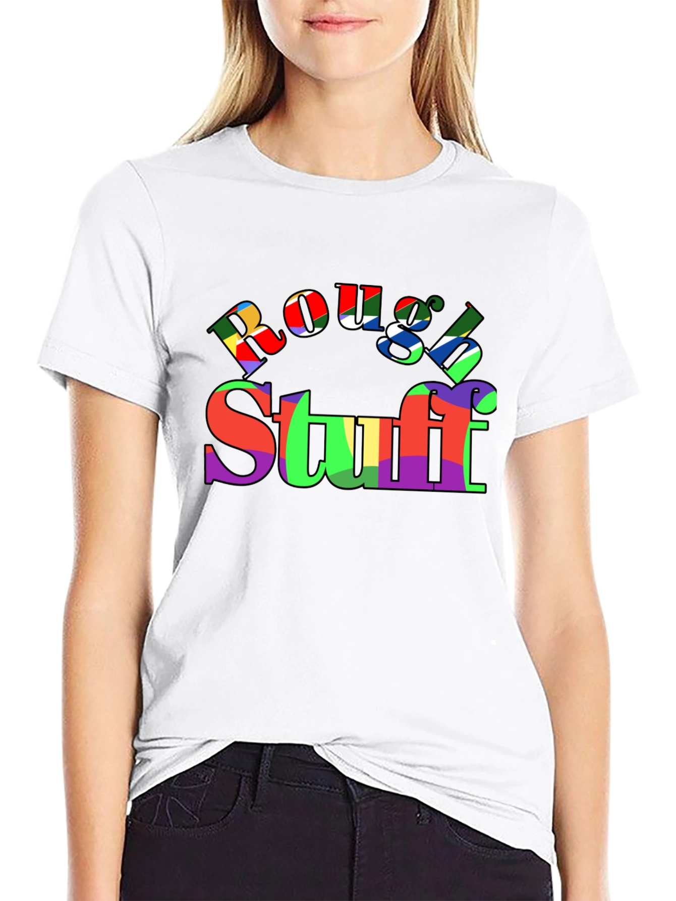 Black Rough & Stuff Colorful Graphic T-Shirt view 9