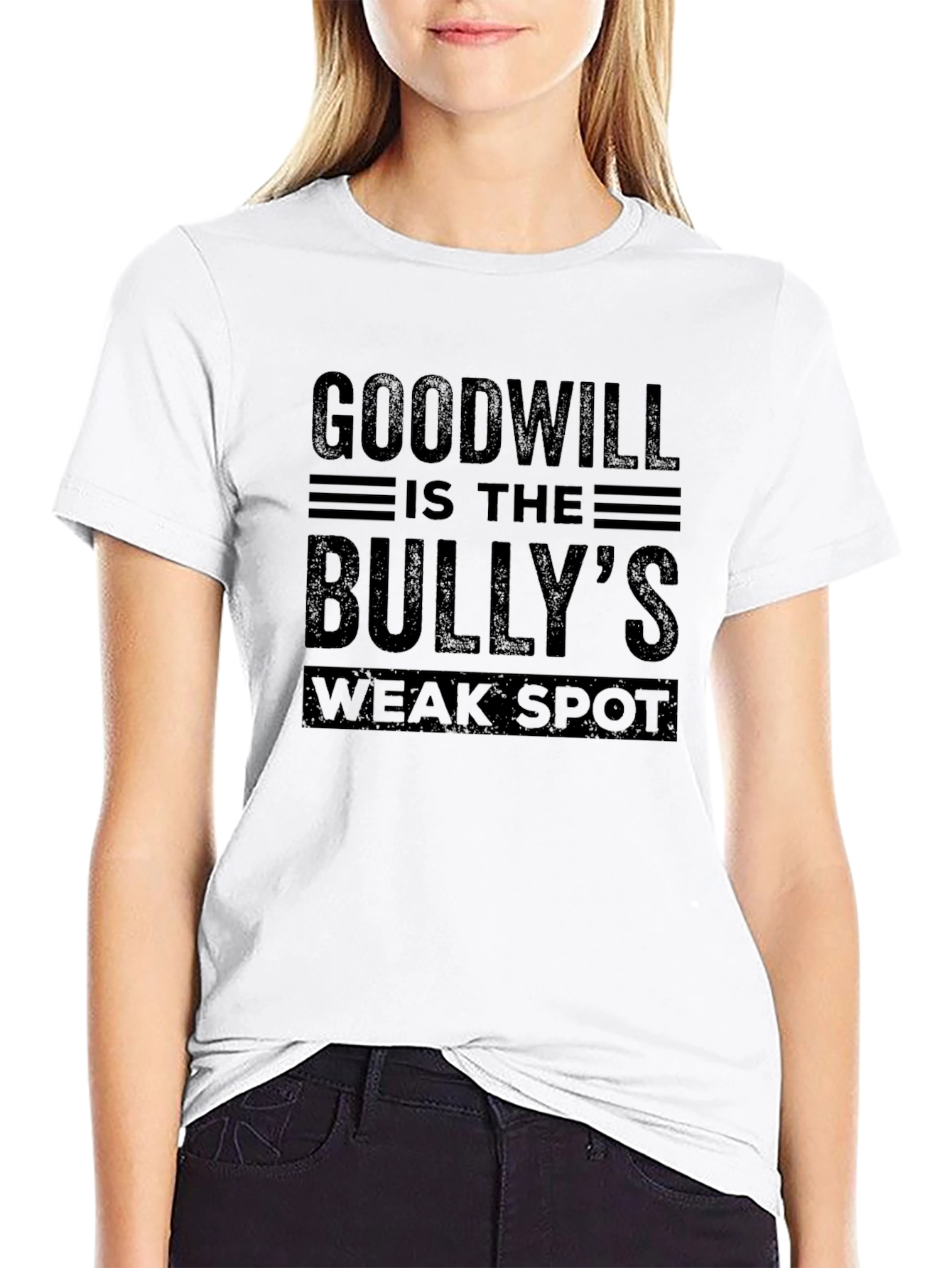 Black Goodwill Bully's Weak Spot Black T-Shirt view 9