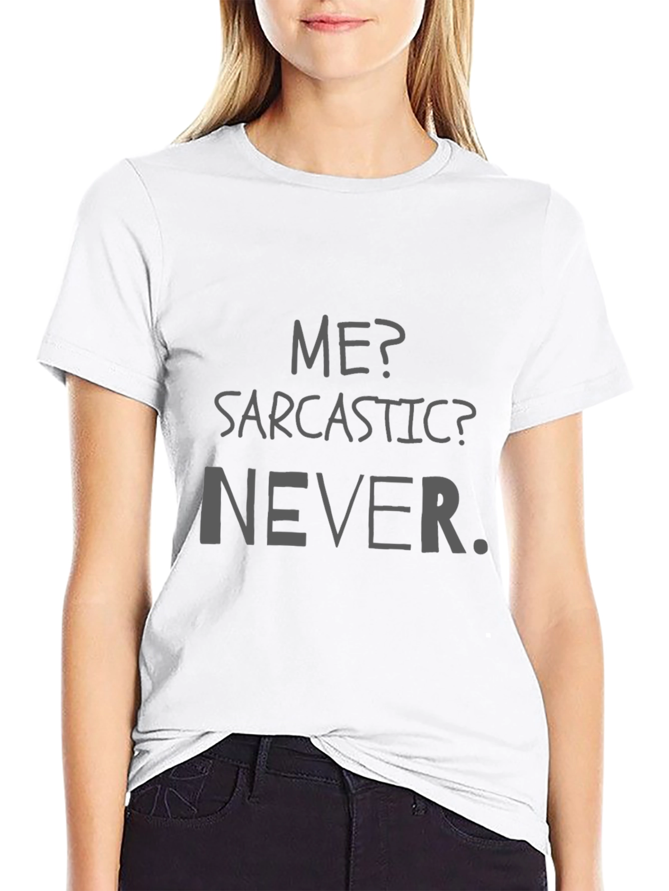 Black Sarcastic? Never. Graphic T-Shirt view 9