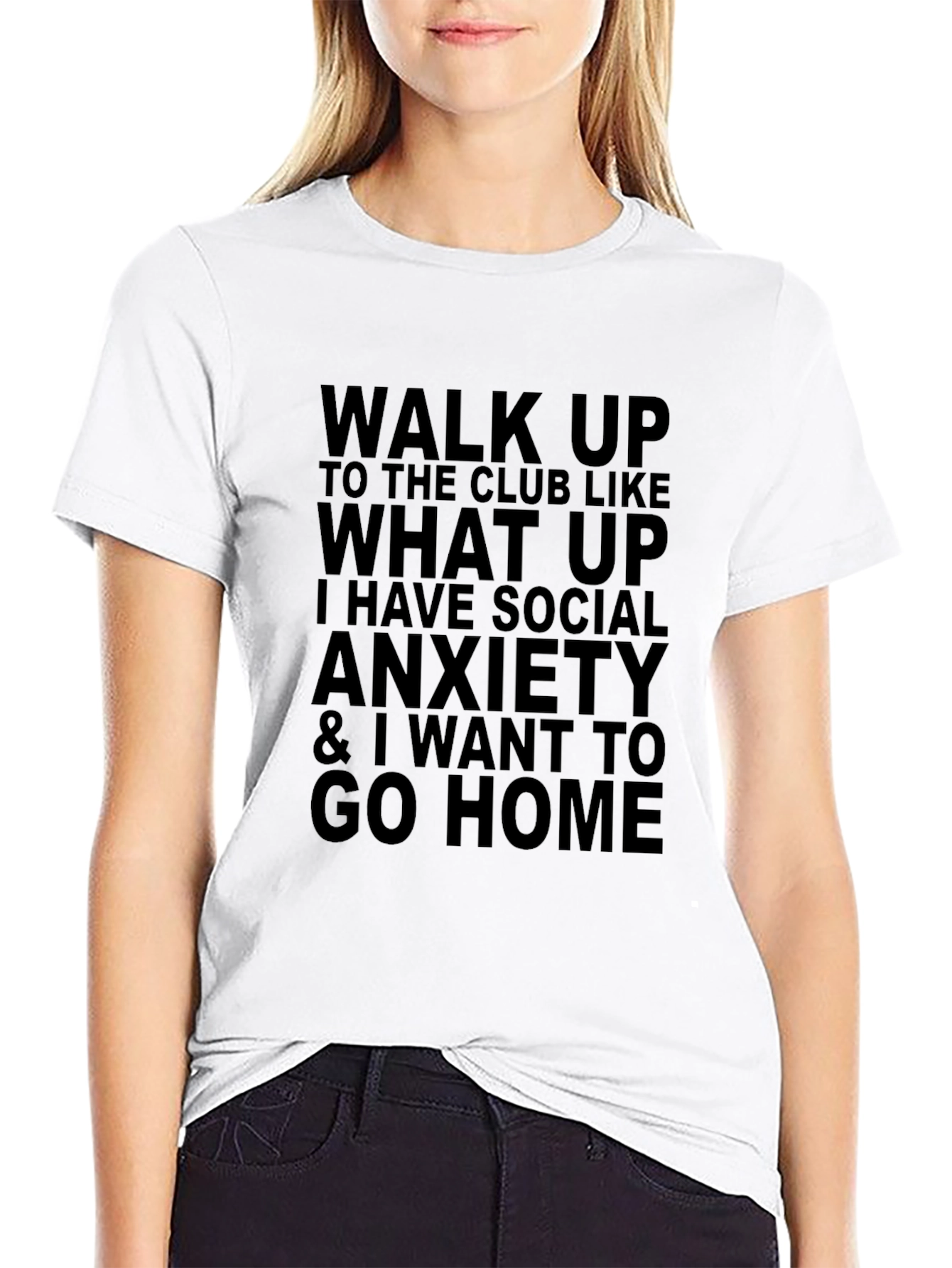 Black Social Anxiety T-Shirt - Funny Graphic Tee view 9