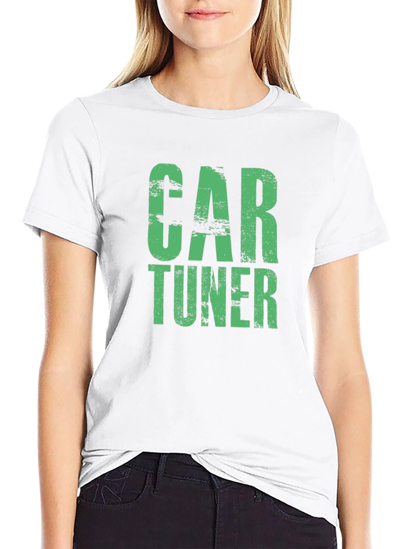 Black Car Tuner Distressed Graphic Tee - Black Cotton Blend view 9