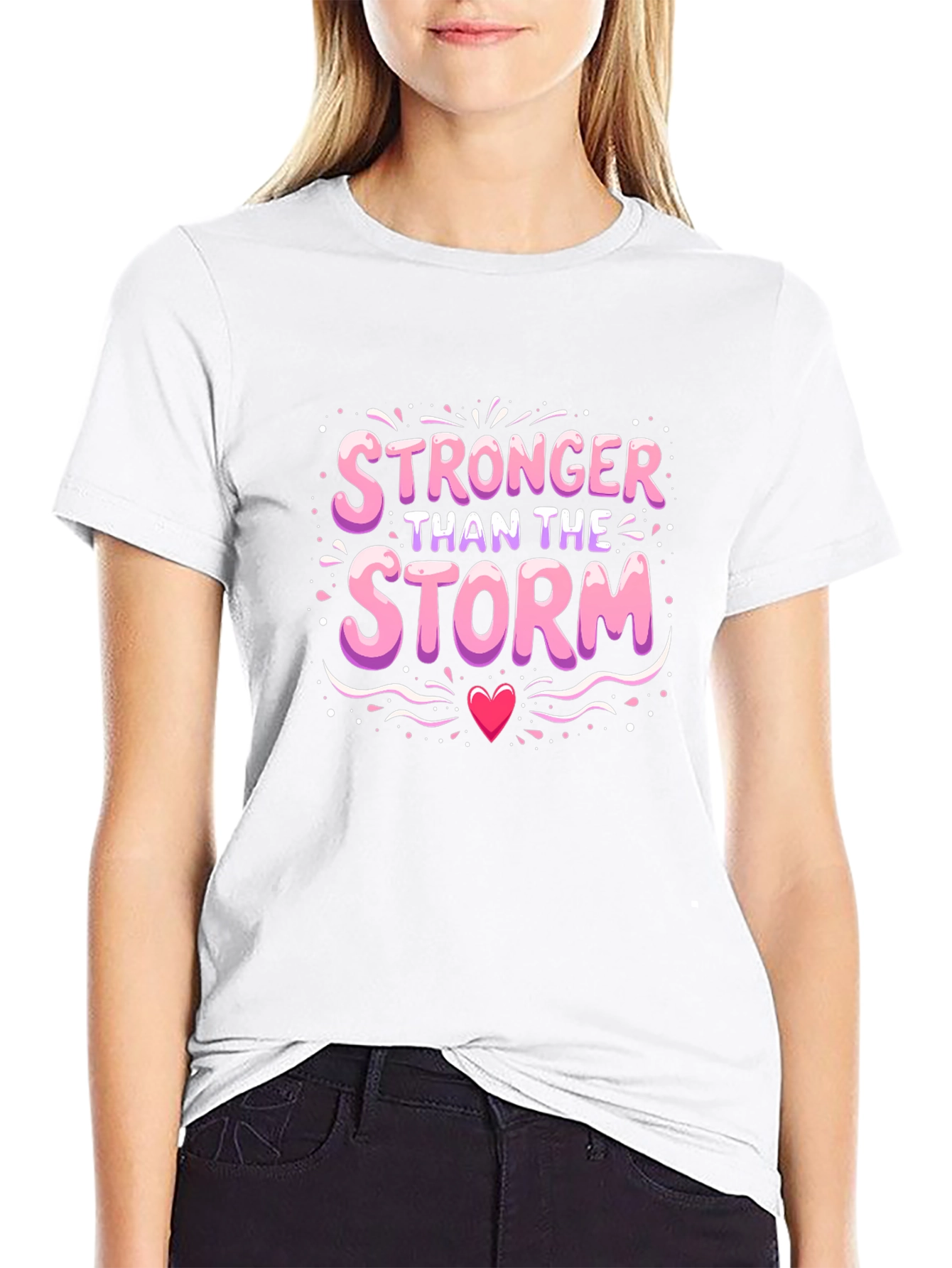 Black Stronger Than The Storm T-Shirt view 9
