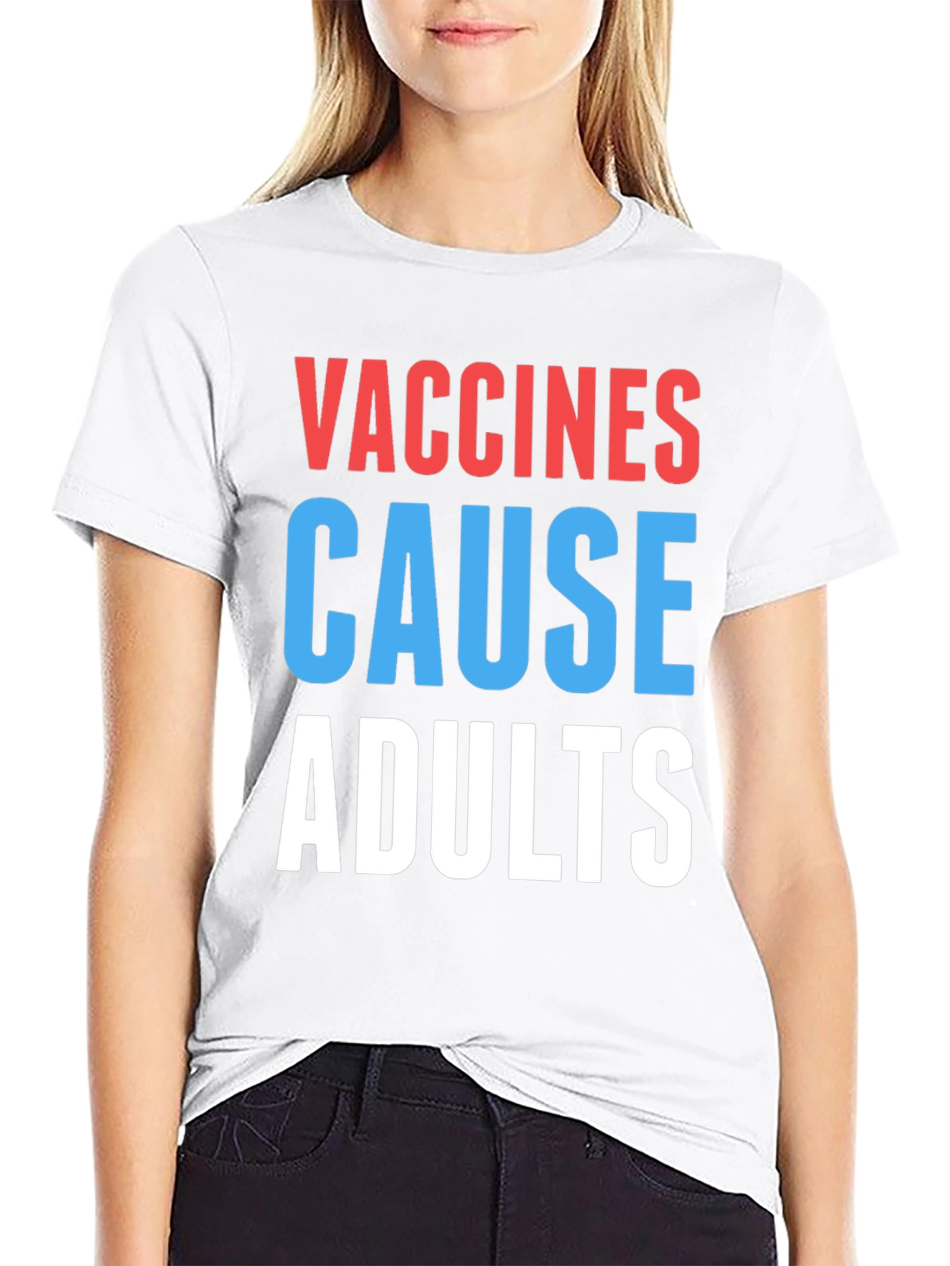 Black Vaccines Cause Adults T-Shirt Funny Sarcastic Tee view 9