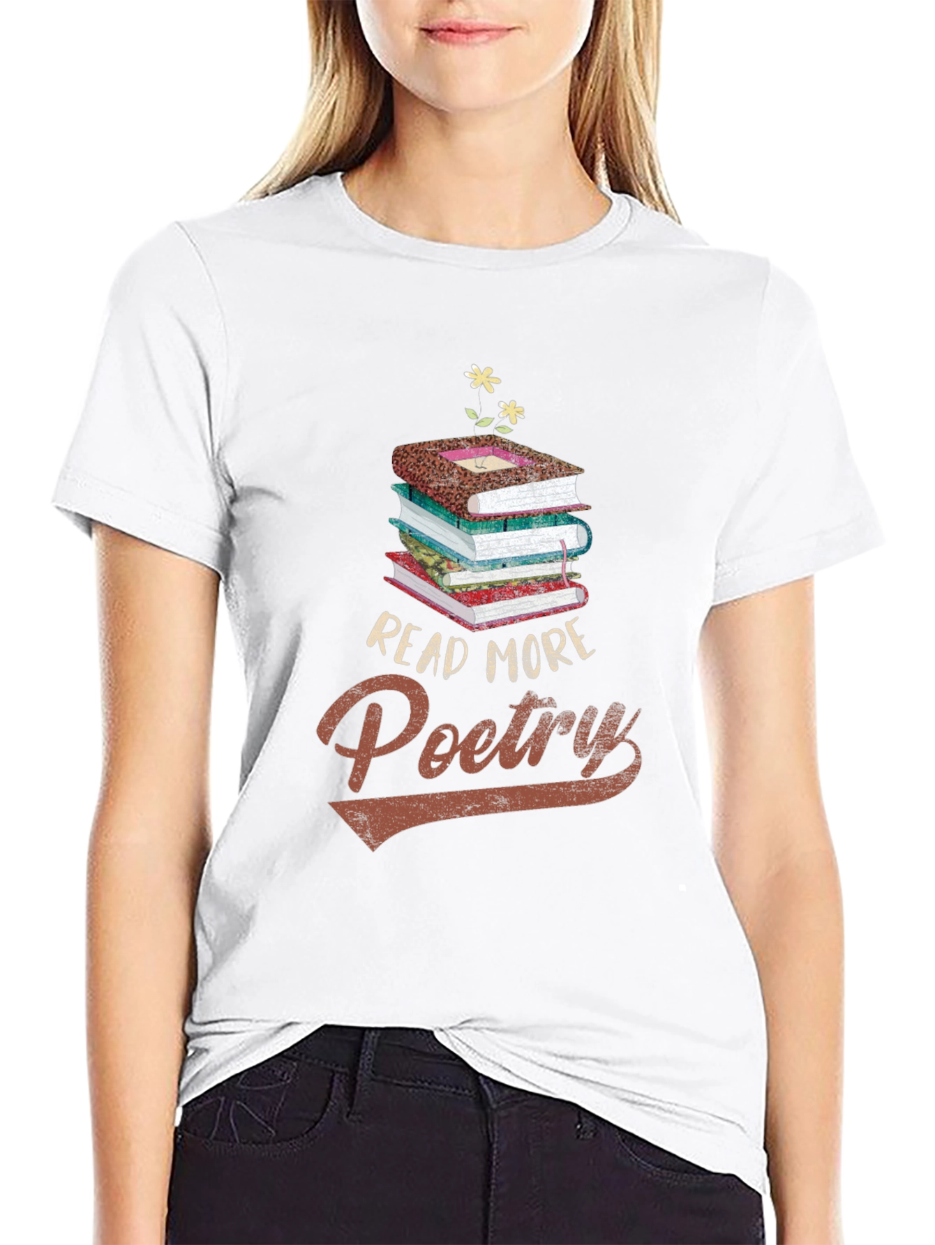 Black Read More Poetry T-Shirt - Literary Apparel view 9