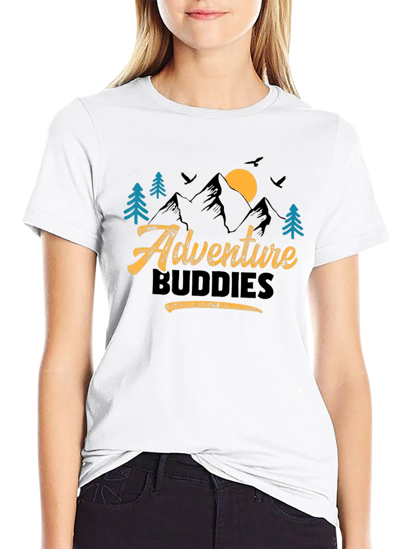 Black Adventure Buddies Graphic T-Shirt view 9
