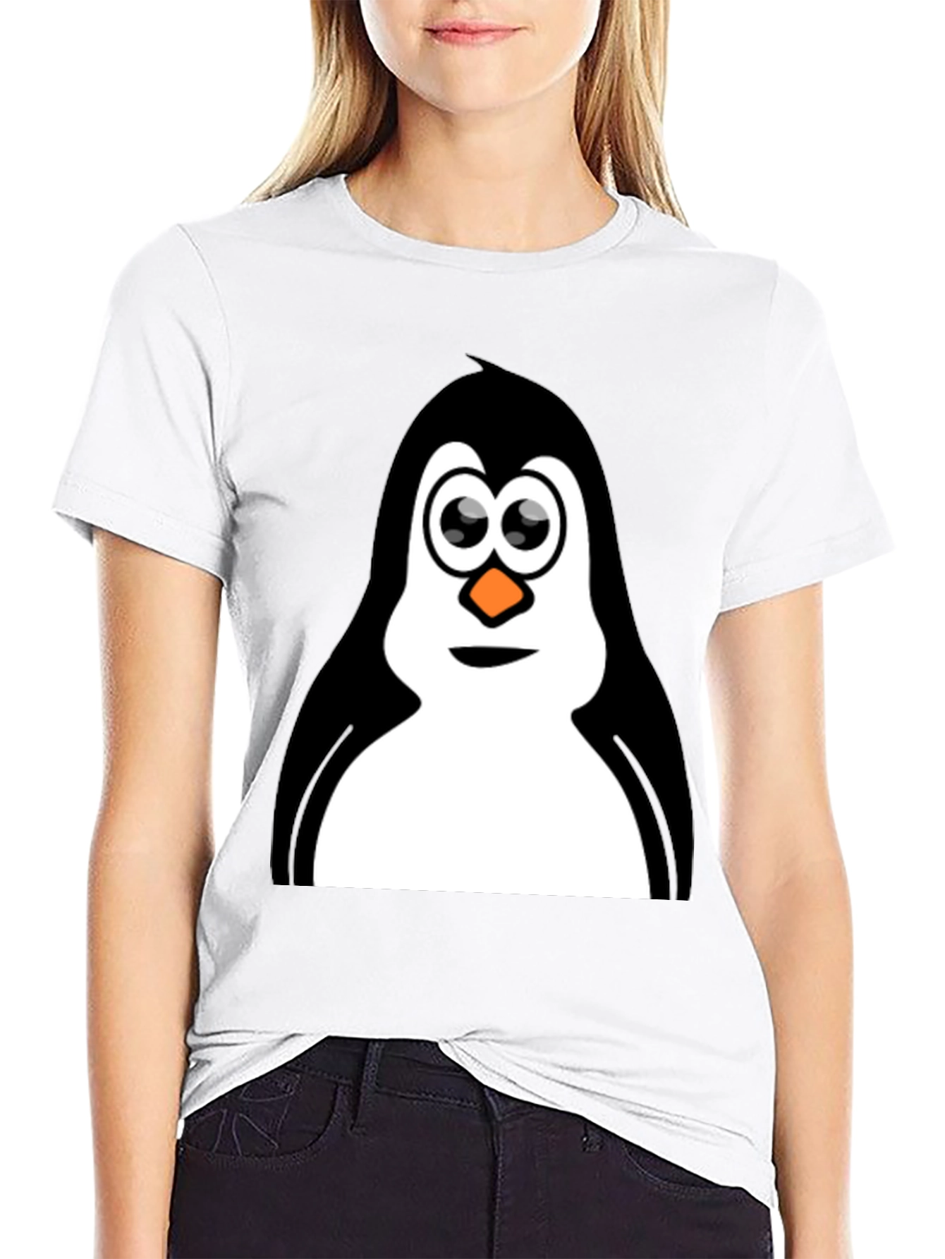 Black Penguin Graphic Tee - Black Cotton T-Shirt view 9