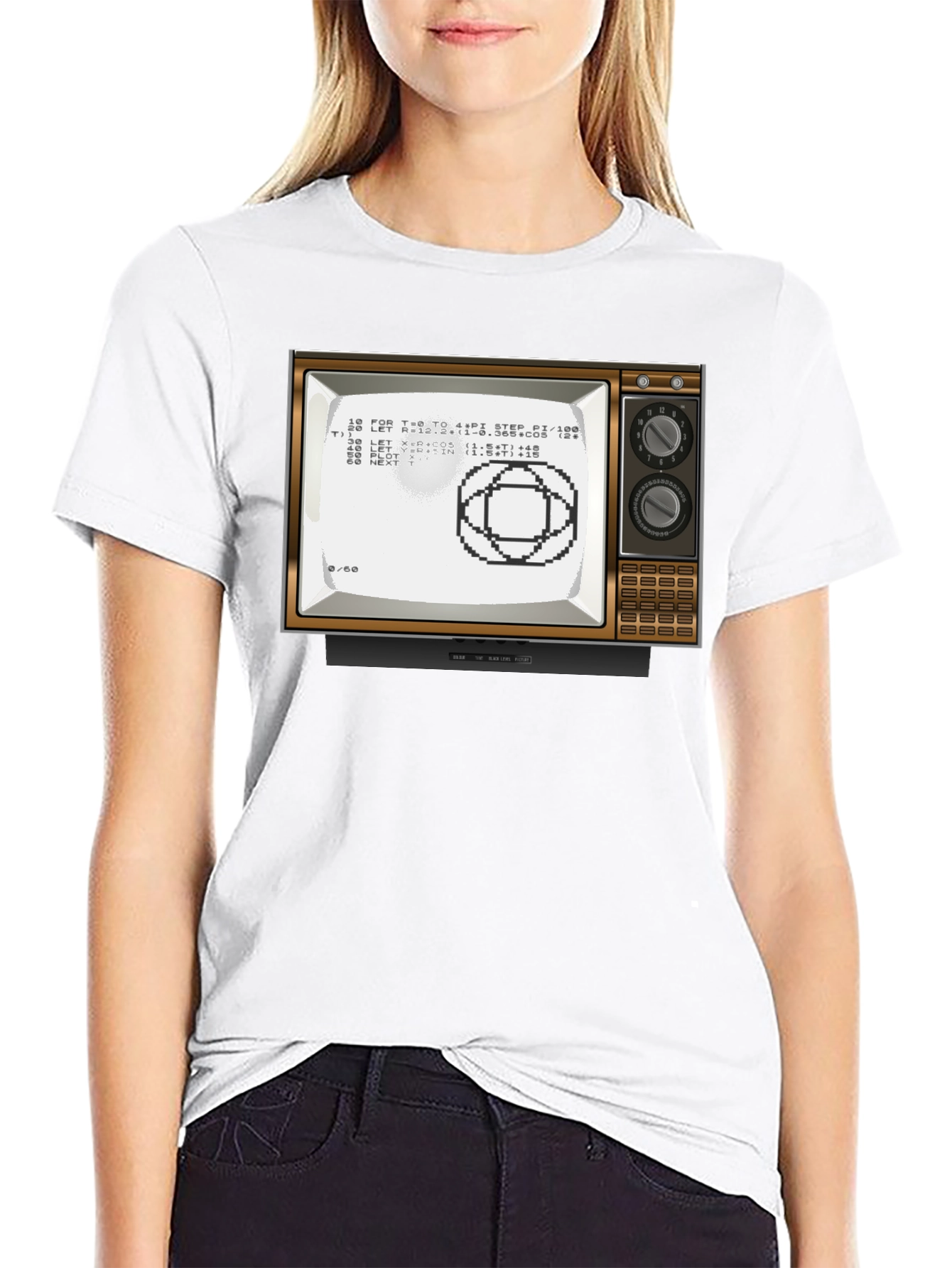 Black Retro Computer TV Graphic Tee - Programmer Shirt view 9