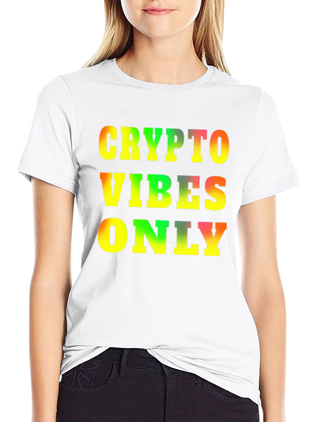 Black Crypto Vibes Only T-Shirt - Bold Graphic Tee view 9