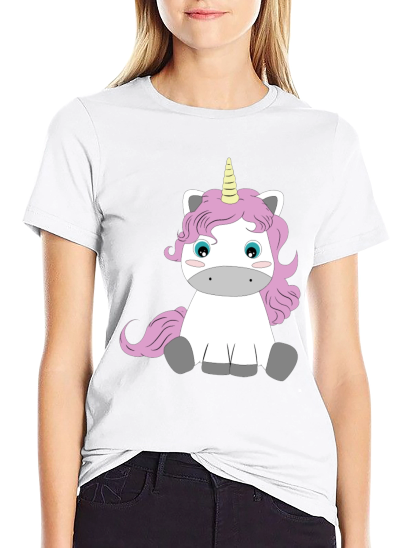 Black Unicorn Graphic Tee - Black Cotton Blend view 9