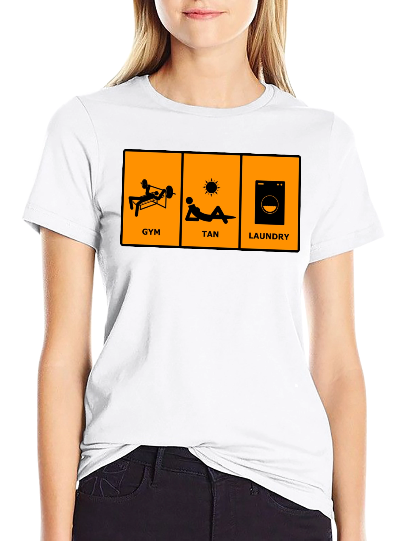 Black Gym, Tan, Laundry Graphic T-Shirt view 9