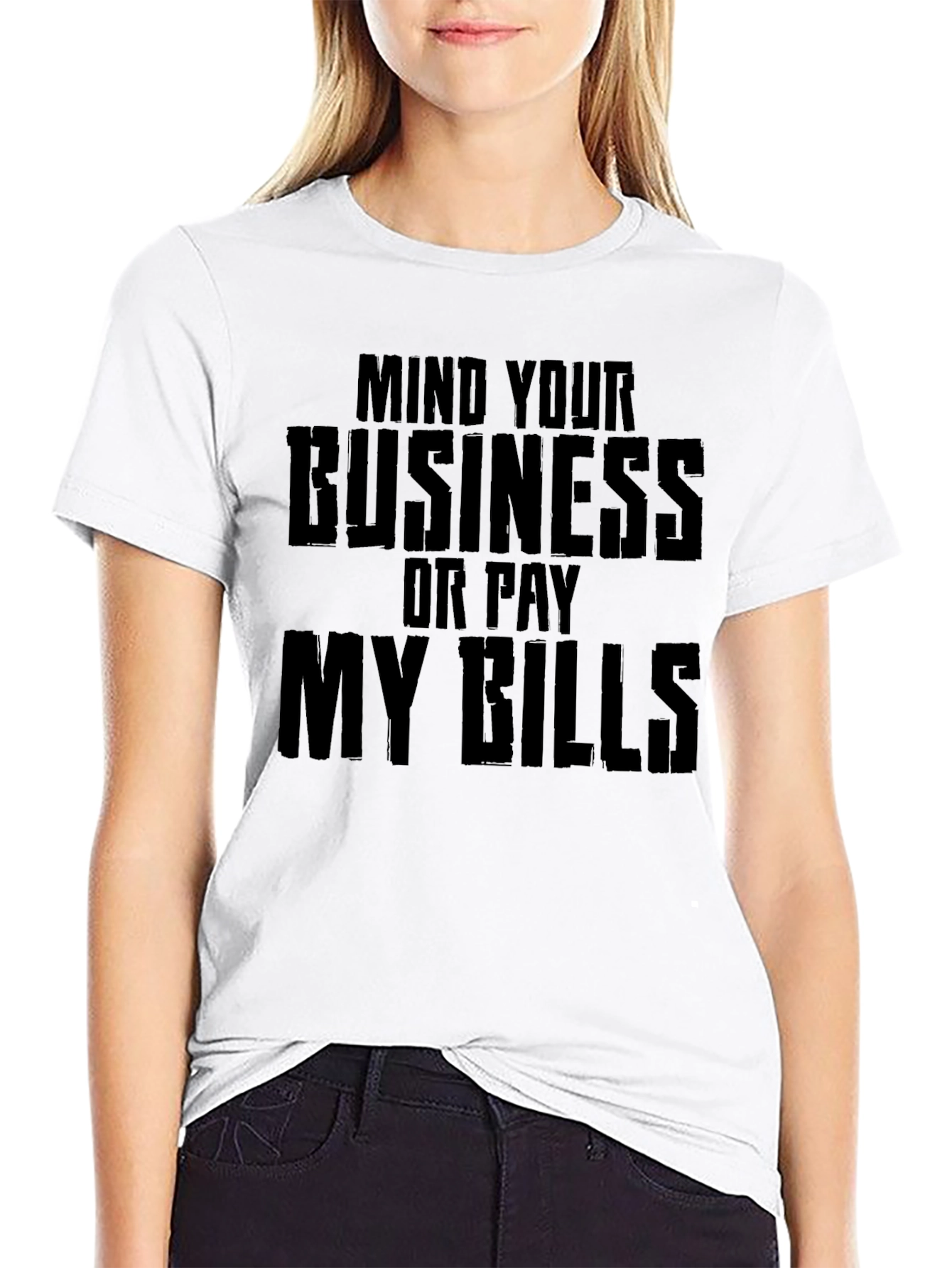 Black Mind Your Business Graphic Tee view 9