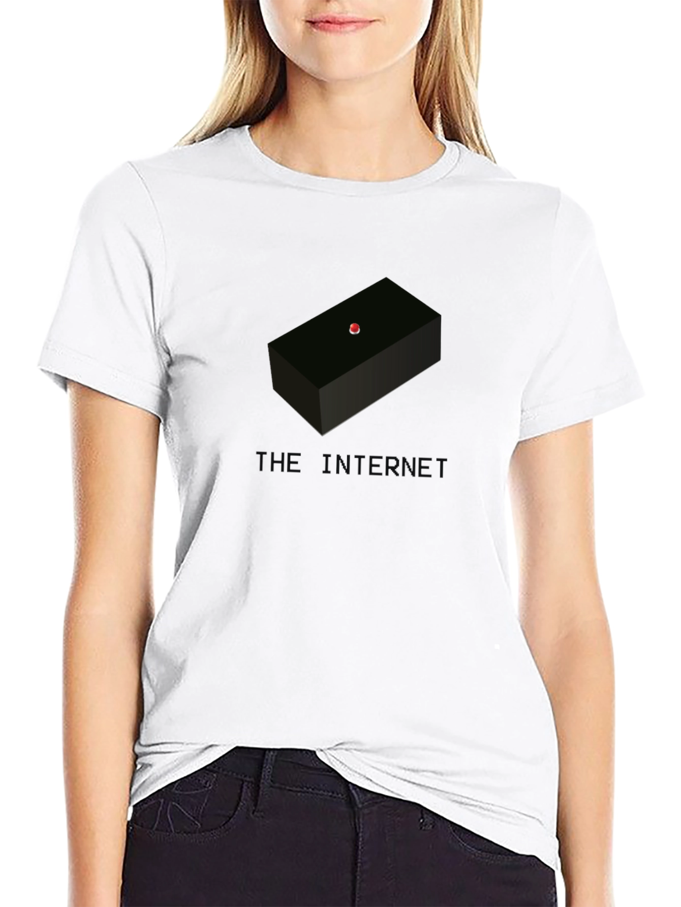 Black The Internet Button T-Shirt - Funny Tech Geek Tee view 9