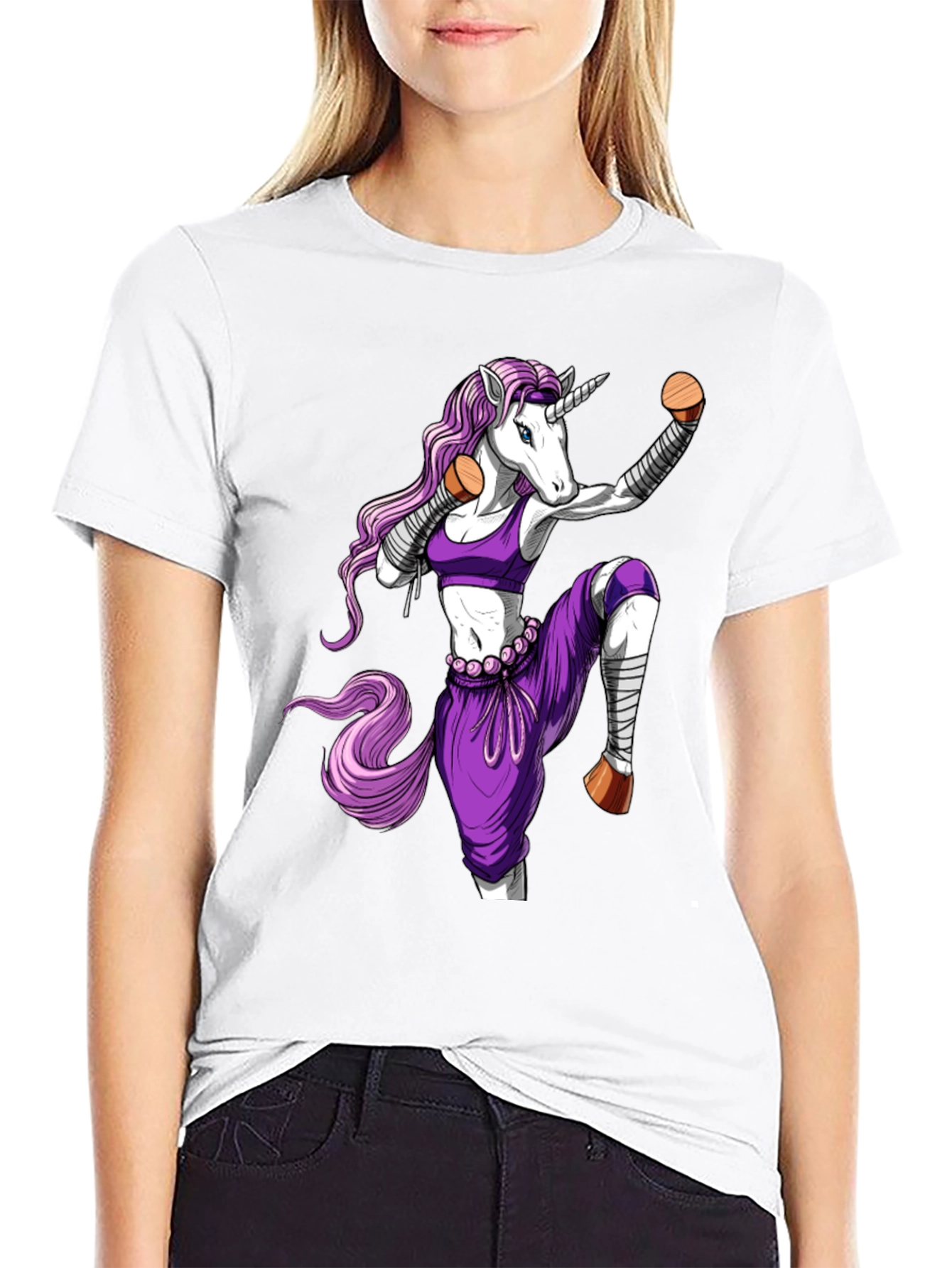 Black Martial Arts Unicorn T-Shirt view 9