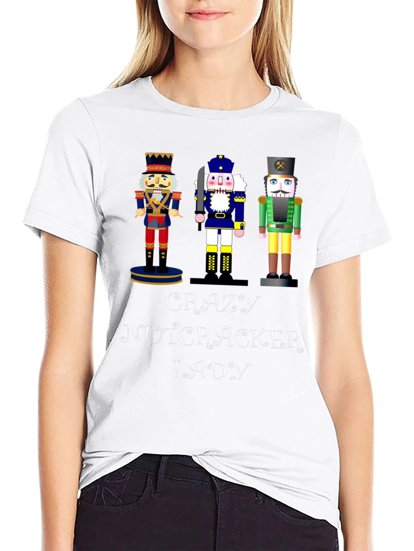 Black Crazy Nutcracker Lady T-Shirt view 9