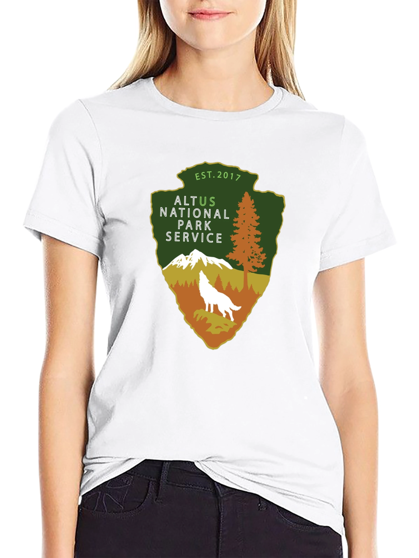 Black Altus National Park Service Arrowhead T-Shirt view 9