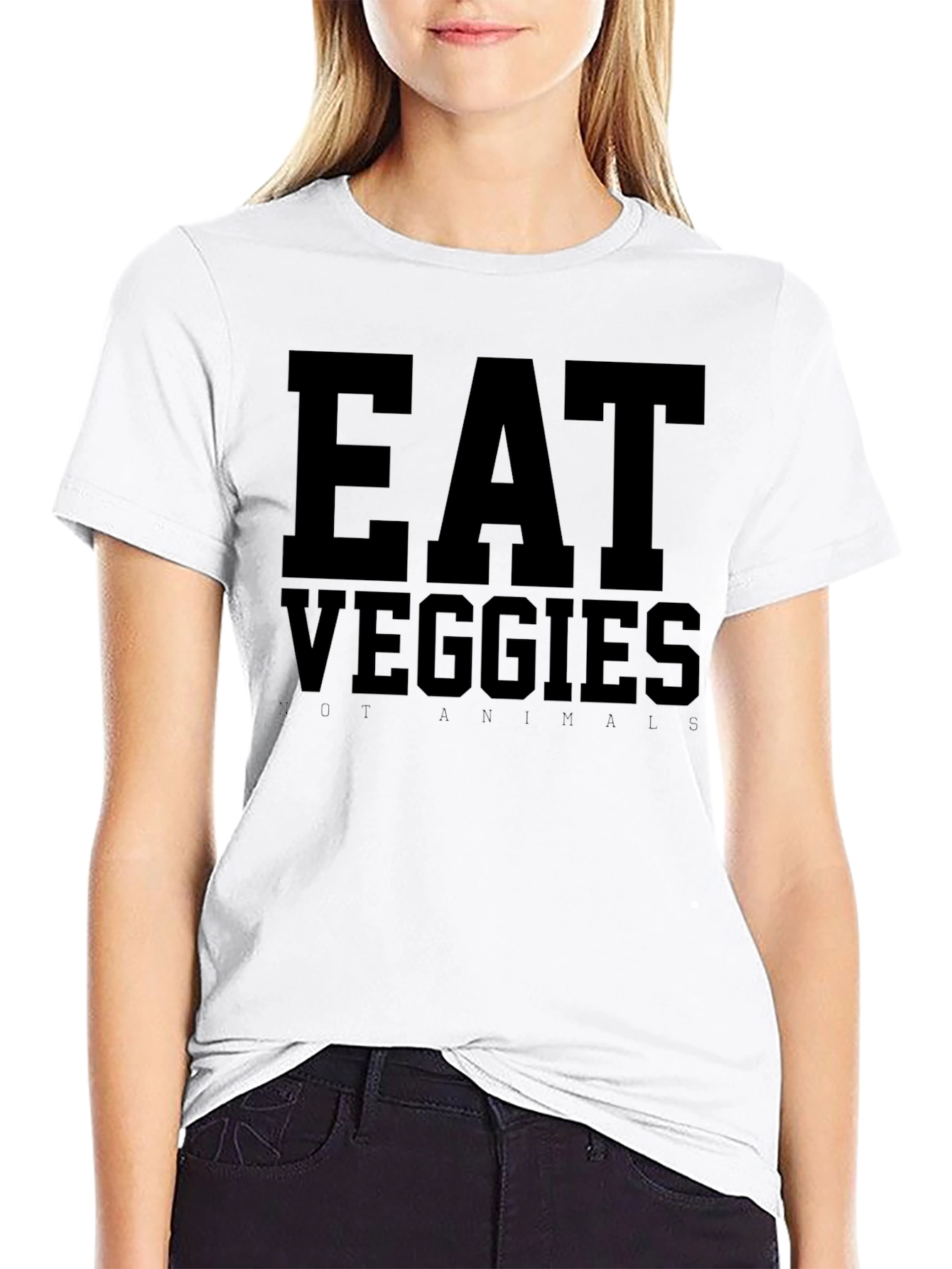 Eat Veggies Not Animals Graphic Tee - Vegan T-Shirt - 9