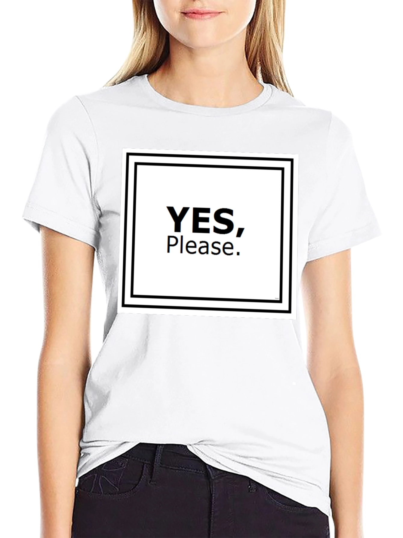 Black Yes, Please T-Shirt - Bold Graphic Tee view 9