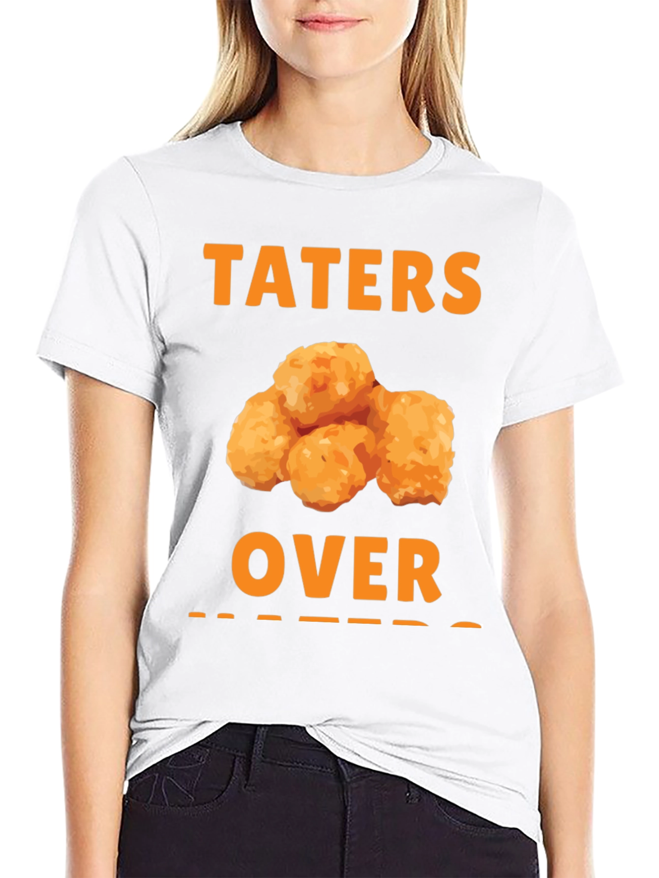 Black Taters Over Haters Funny T-Shirt view 9