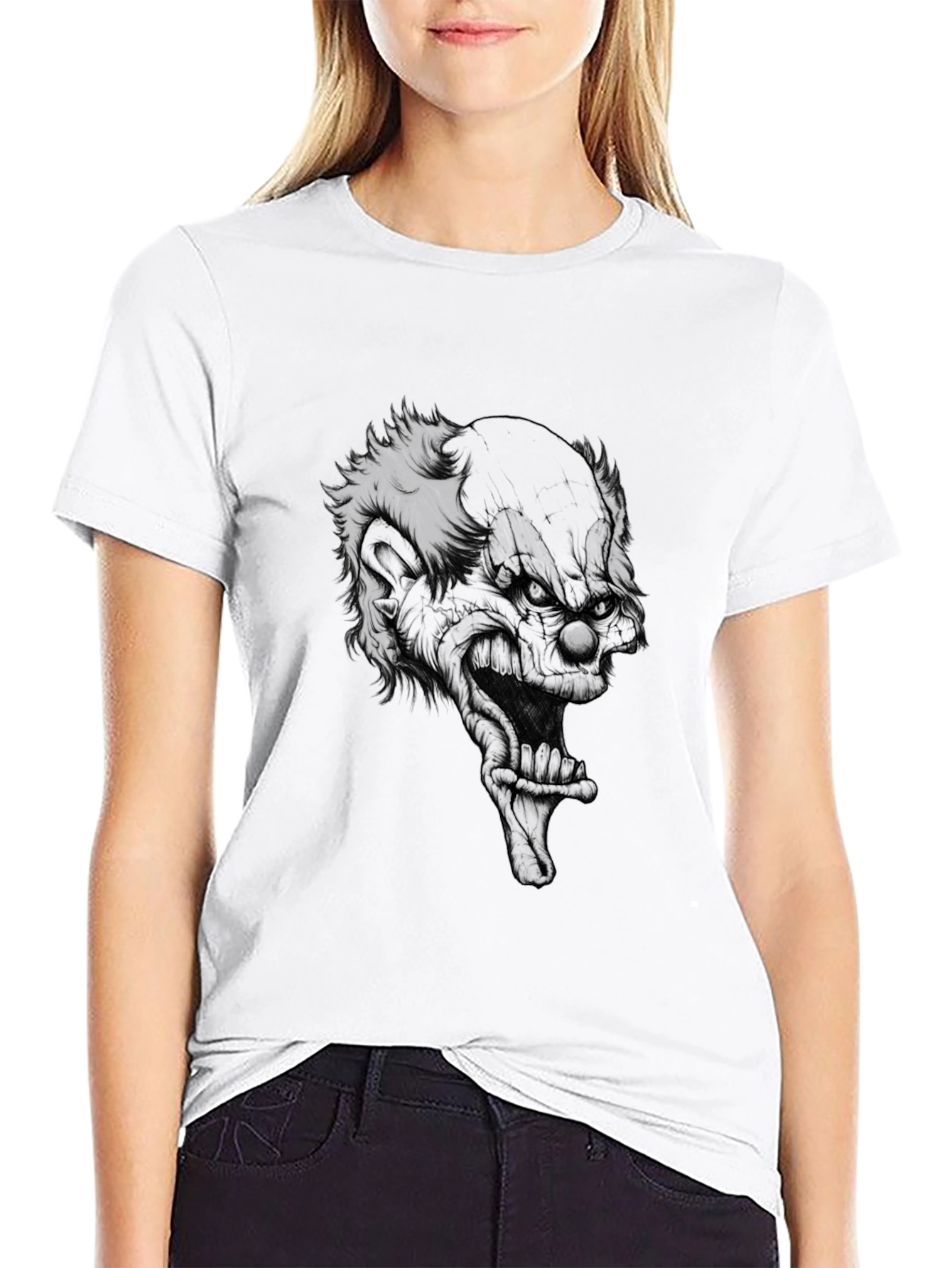 Black Men's Black Clown Graphic Tee view 9