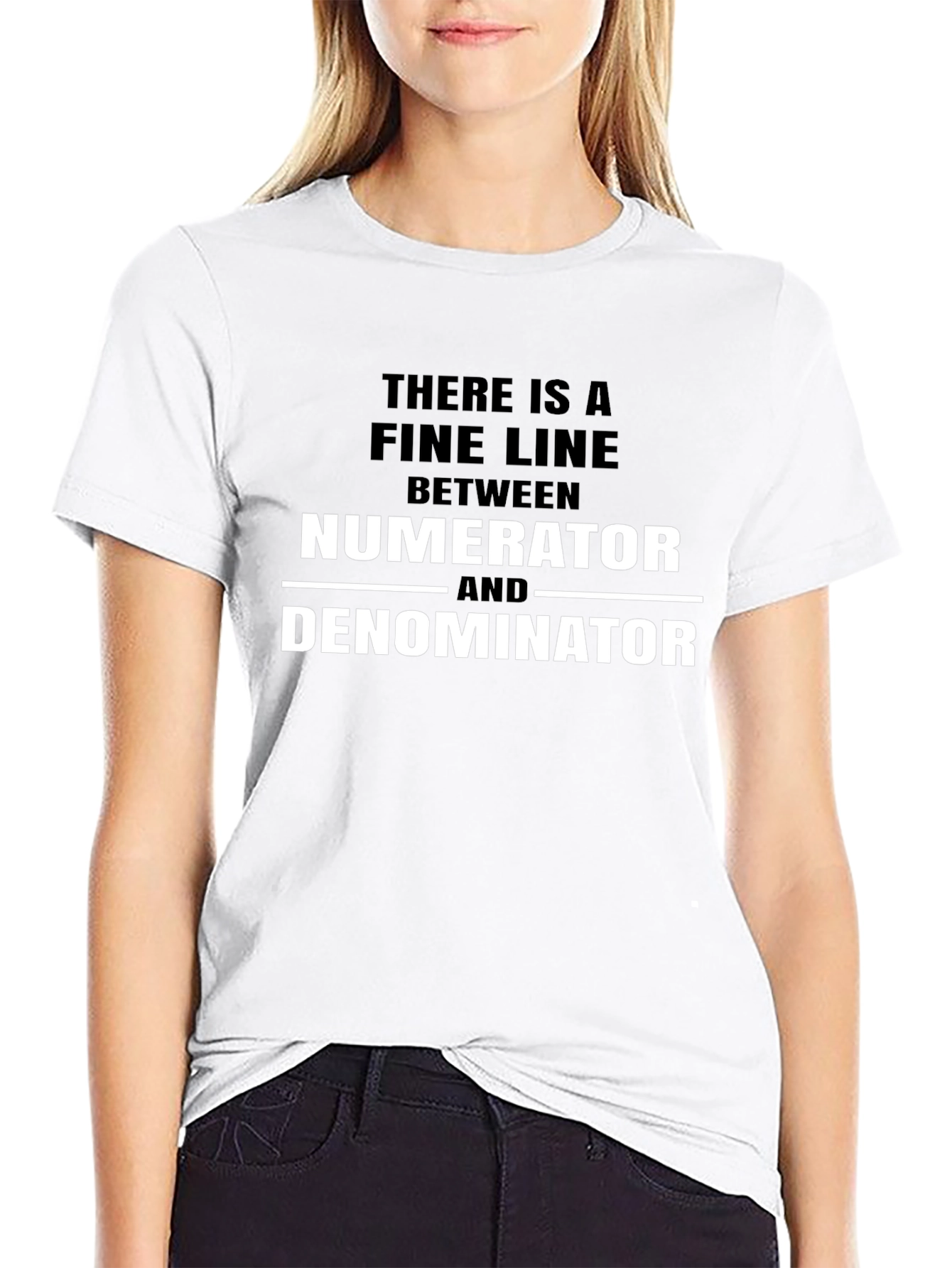 Black Numerator Denominator Math Pun Black T-Shirt view 9