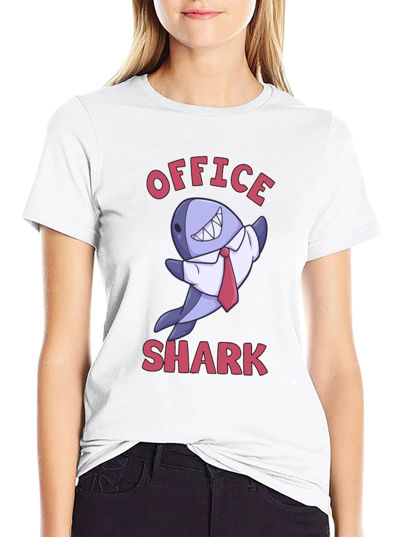 Black Office Shark Graphic T-Shirt - Funny & Unique! view 9