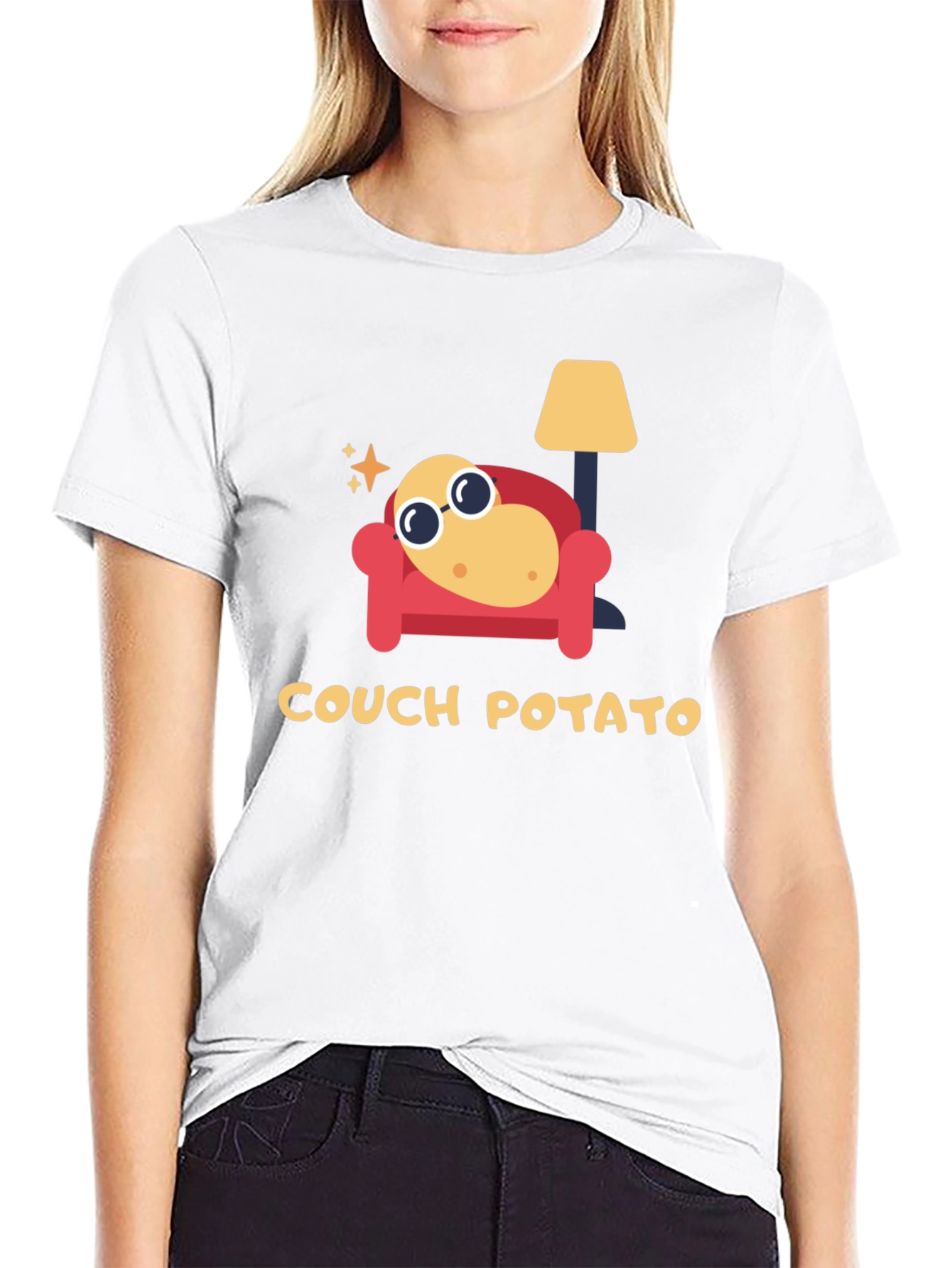 Black Couch Potato Graphic Tee - Lazy Day Comfort view 9