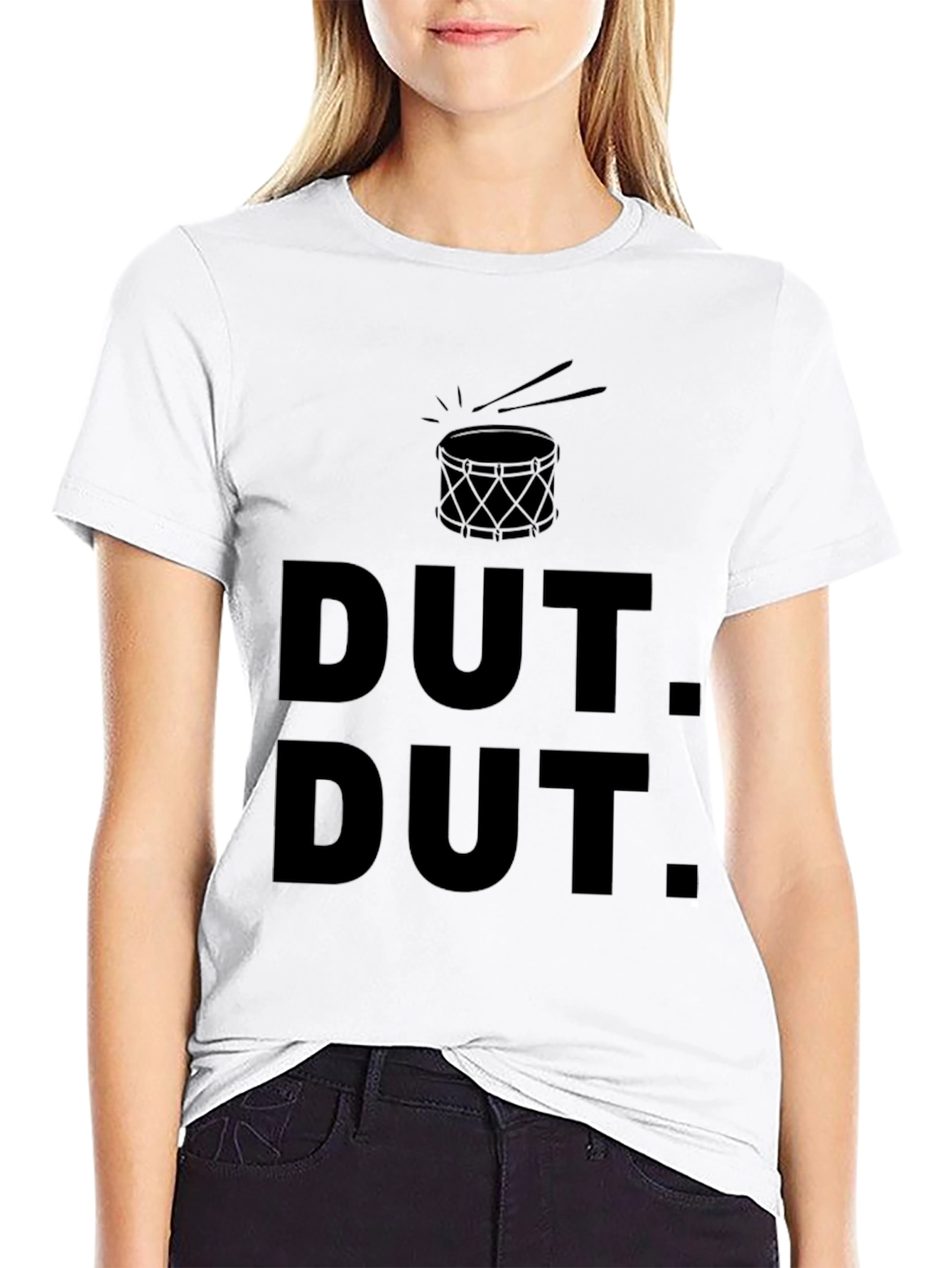 Black Dut Dut Drum T-Shirt - Black Crew Neck view 9