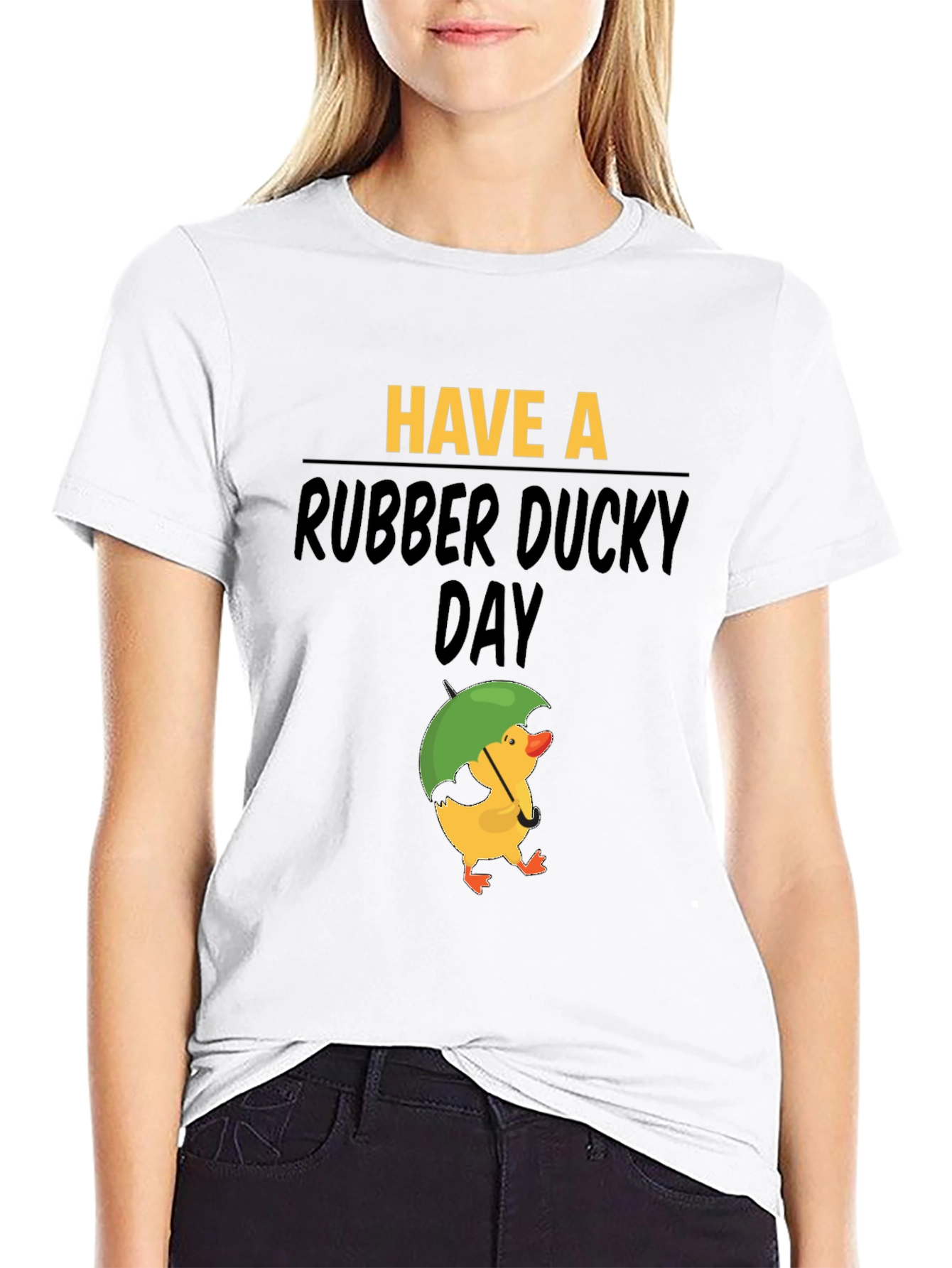 Black Rubber Ducky Day Graphic Tee - Black Cotton T-Shirt view 9