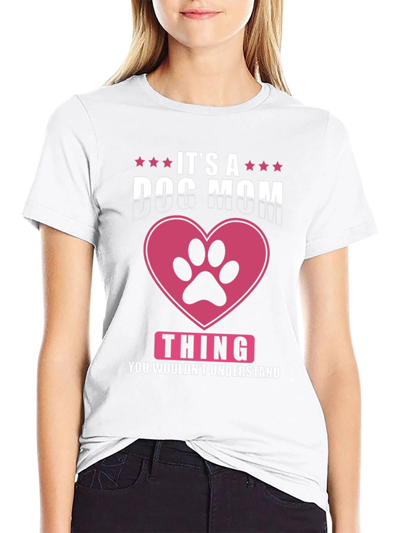 Black Dog Mom T-Shirt - It's a Dog Mom Thing view 9