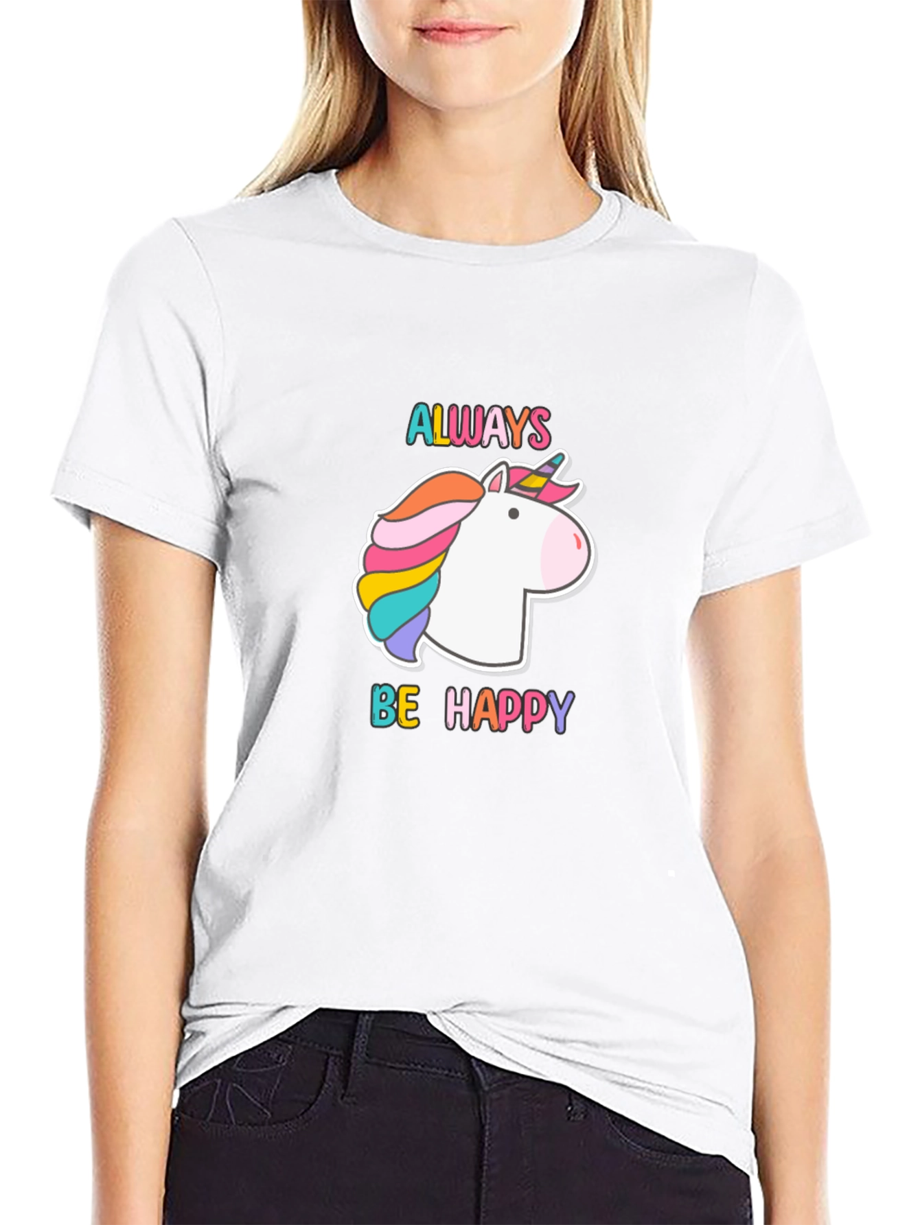 Black Unicorn 'Always Be Happy' Black Tee view 9