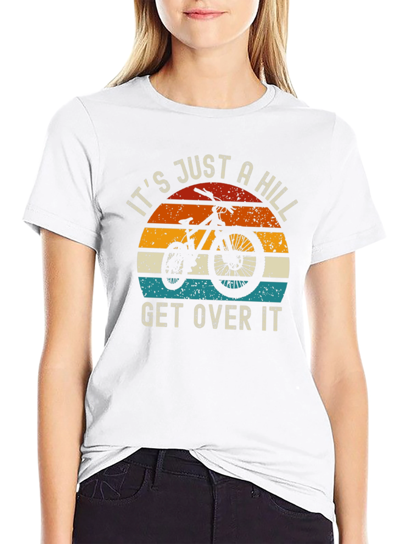 Black It's Just A Hill Get Over It T-Shirt view 9