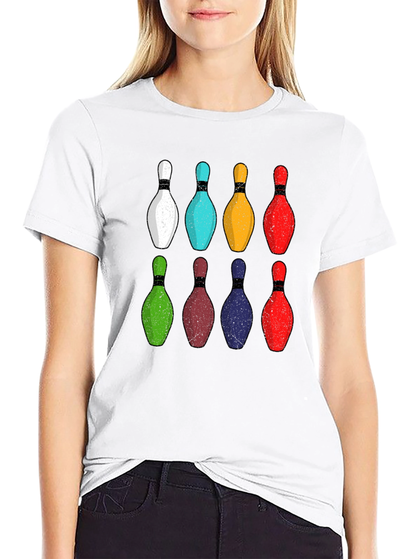 Black Bowling Pins Graphic Tee view 9